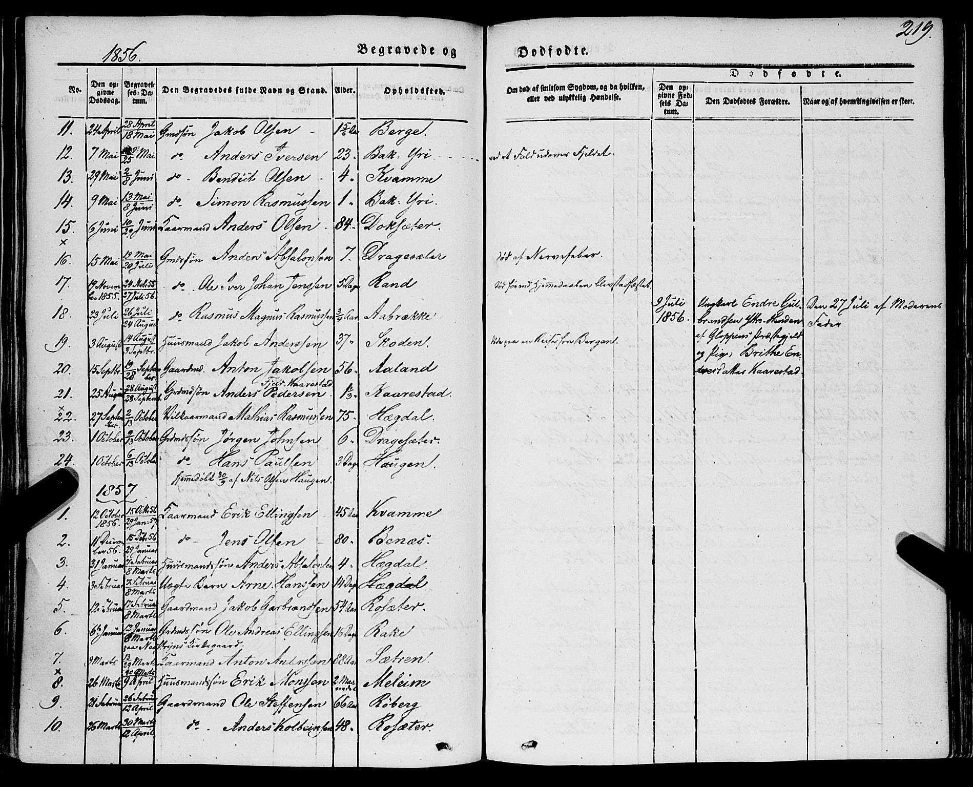 Innvik sokneprestembete, SAB/A-80501: Parish register (official) no. A 5, 1847-1865, p. 219