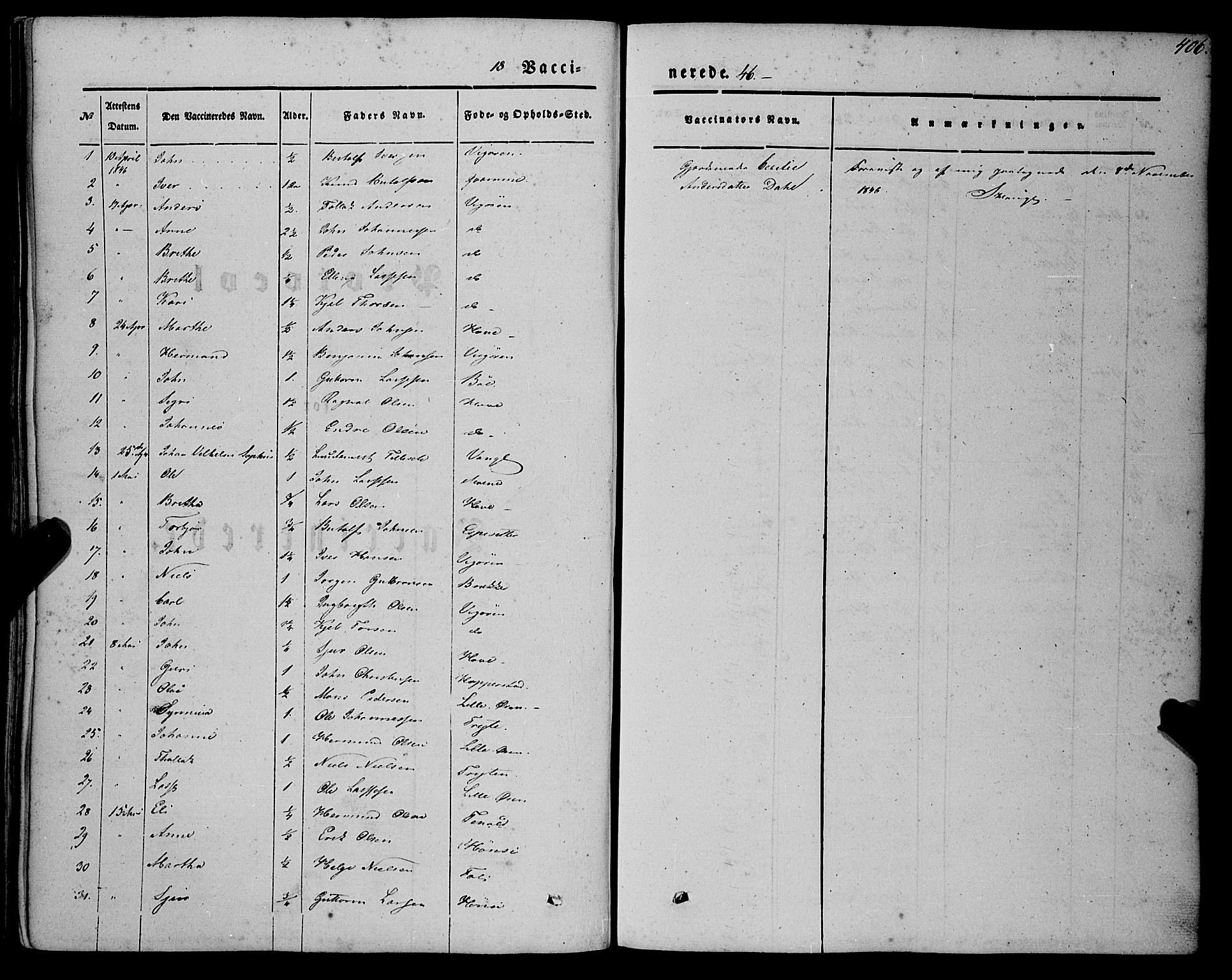 Vik sokneprestembete, AV/SAB-A-81501/H/Haa/Haaa/L0008: Parish register (official) no. A 8, 1846-1865, p. 406