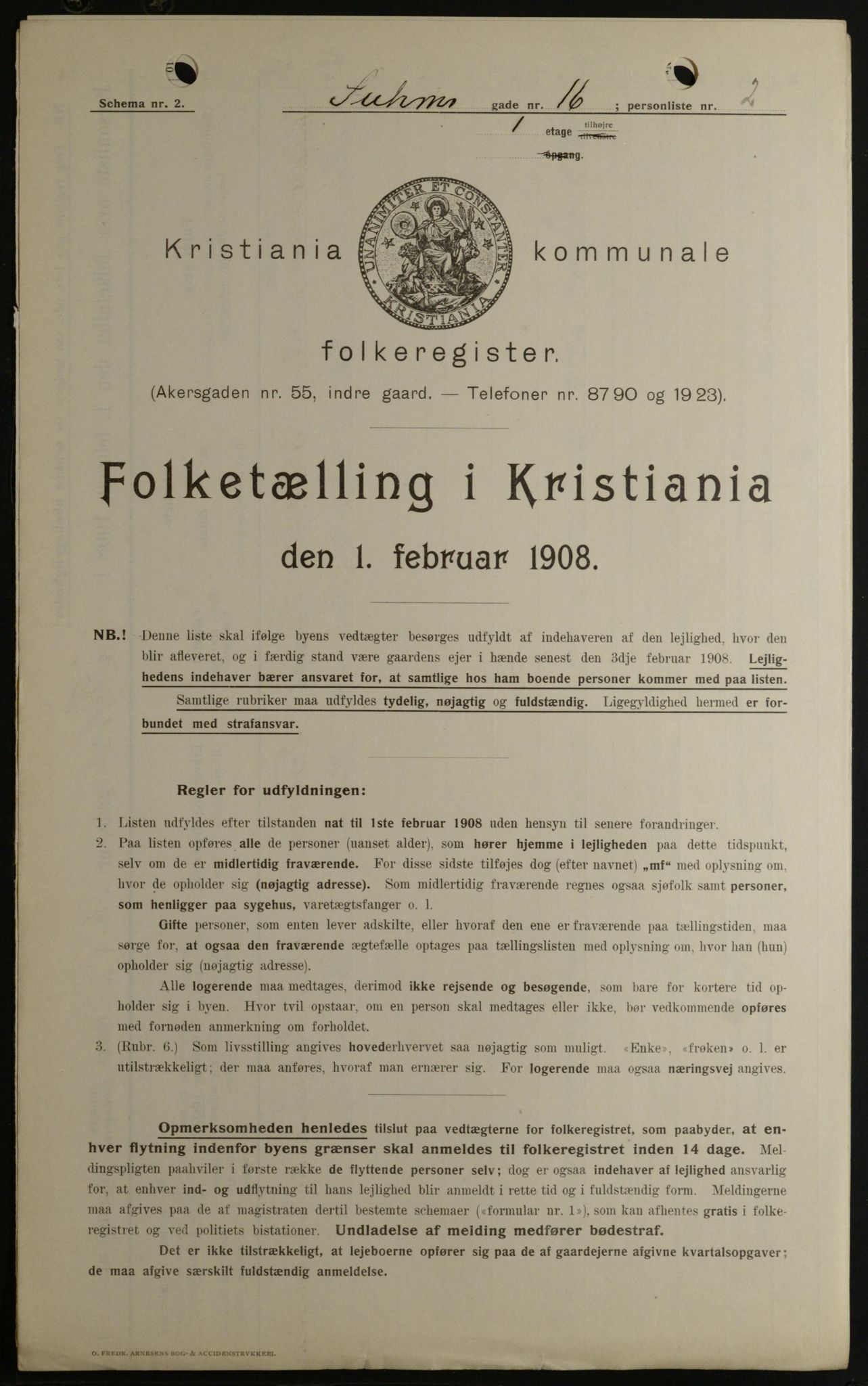 OBA, Municipal Census 1908 for Kristiania, 1908, p. 94142