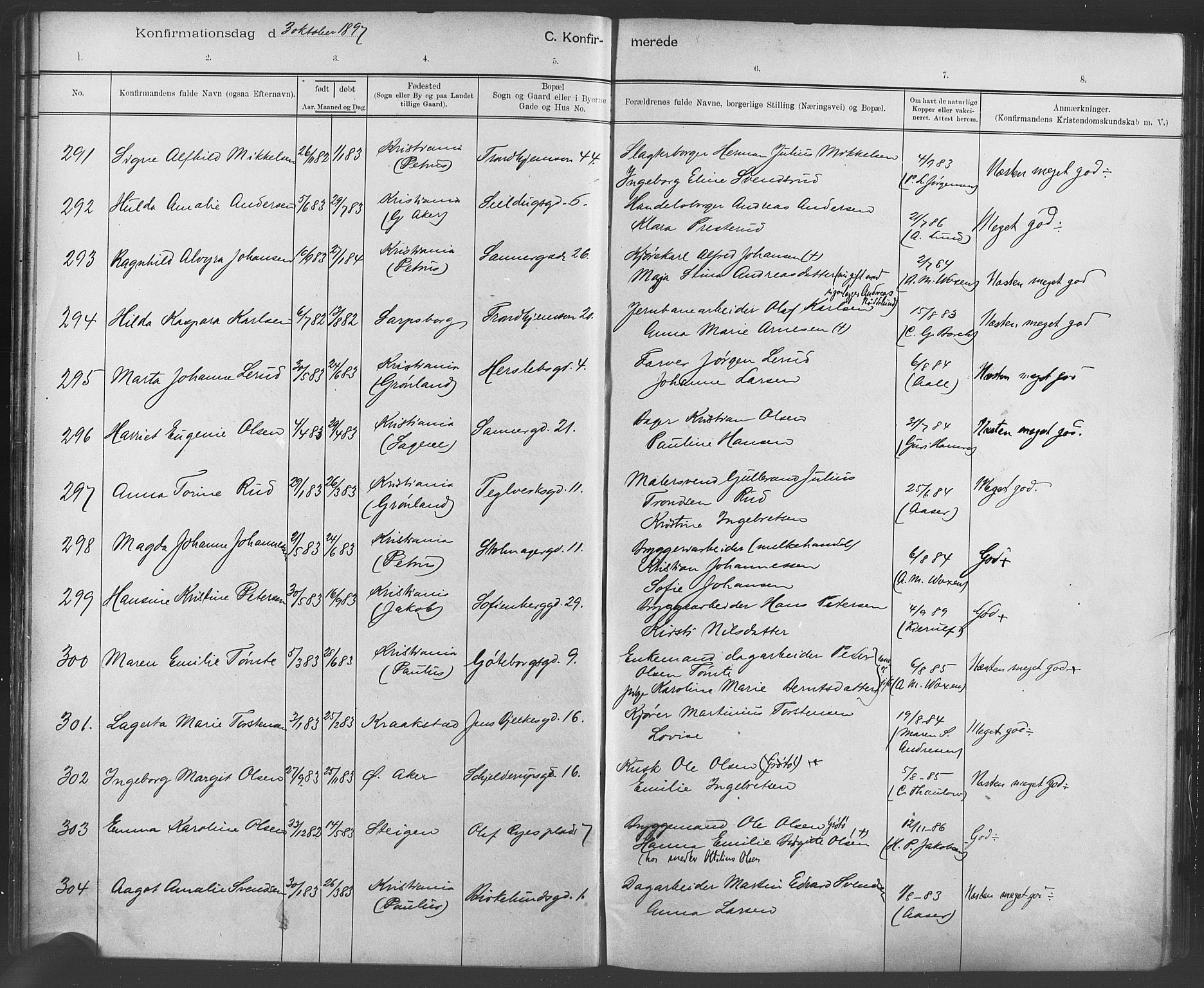 Paulus prestekontor Kirkebøker, AV/SAO-A-10871/F/Fa/L0007: Parish register (official) no. 7, 1897-1915