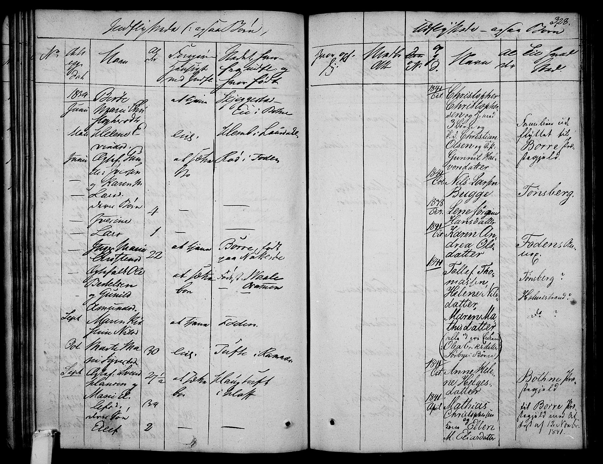 Våle kirkebøker, AV/SAKO-A-334/F/Fa/L0008: Parish register (official) no. I 8, 1824-1844, p. 328