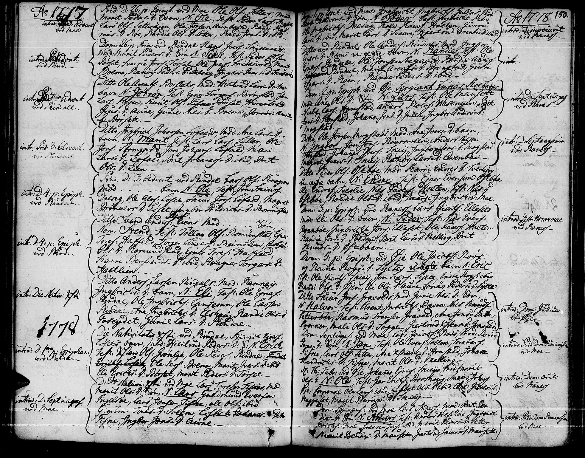 Ministerialprotokoller, klokkerbøker og fødselsregistre - Møre og Romsdal, AV/SAT-A-1454/595/L1039: Parish register (official) no. 595A01, 1750-1796, p. 150