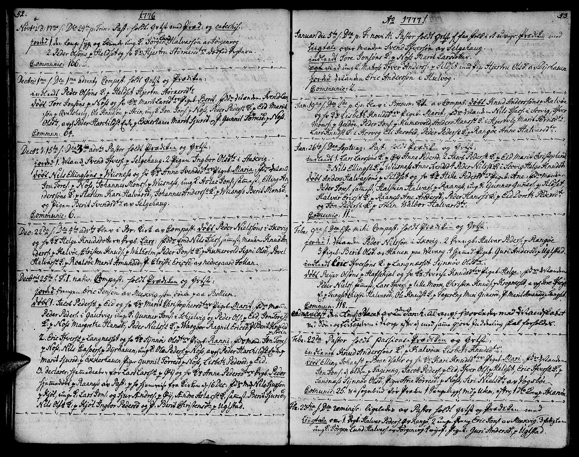 Ministerialprotokoller, klokkerbøker og fødselsregistre - Møre og Romsdal, SAT/A-1454/570/L0829: Parish register (official) no. 570A03, 1769-1788, p. 52-53