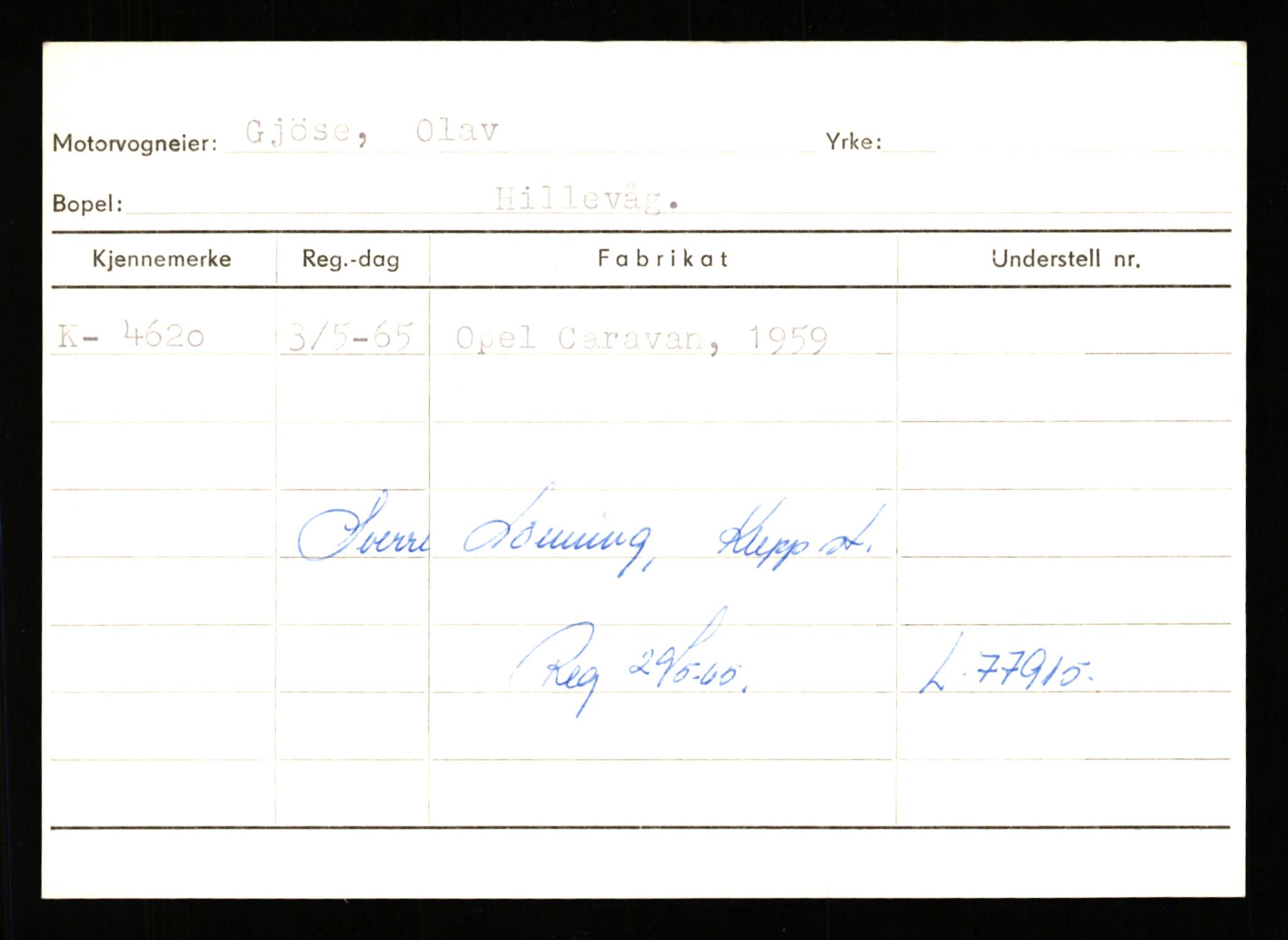 Stavanger trafikkstasjon, AV/SAST-A-101942/0/G/L0001: Registreringsnummer: 0 - 5782, 1930-1971, p. 2809