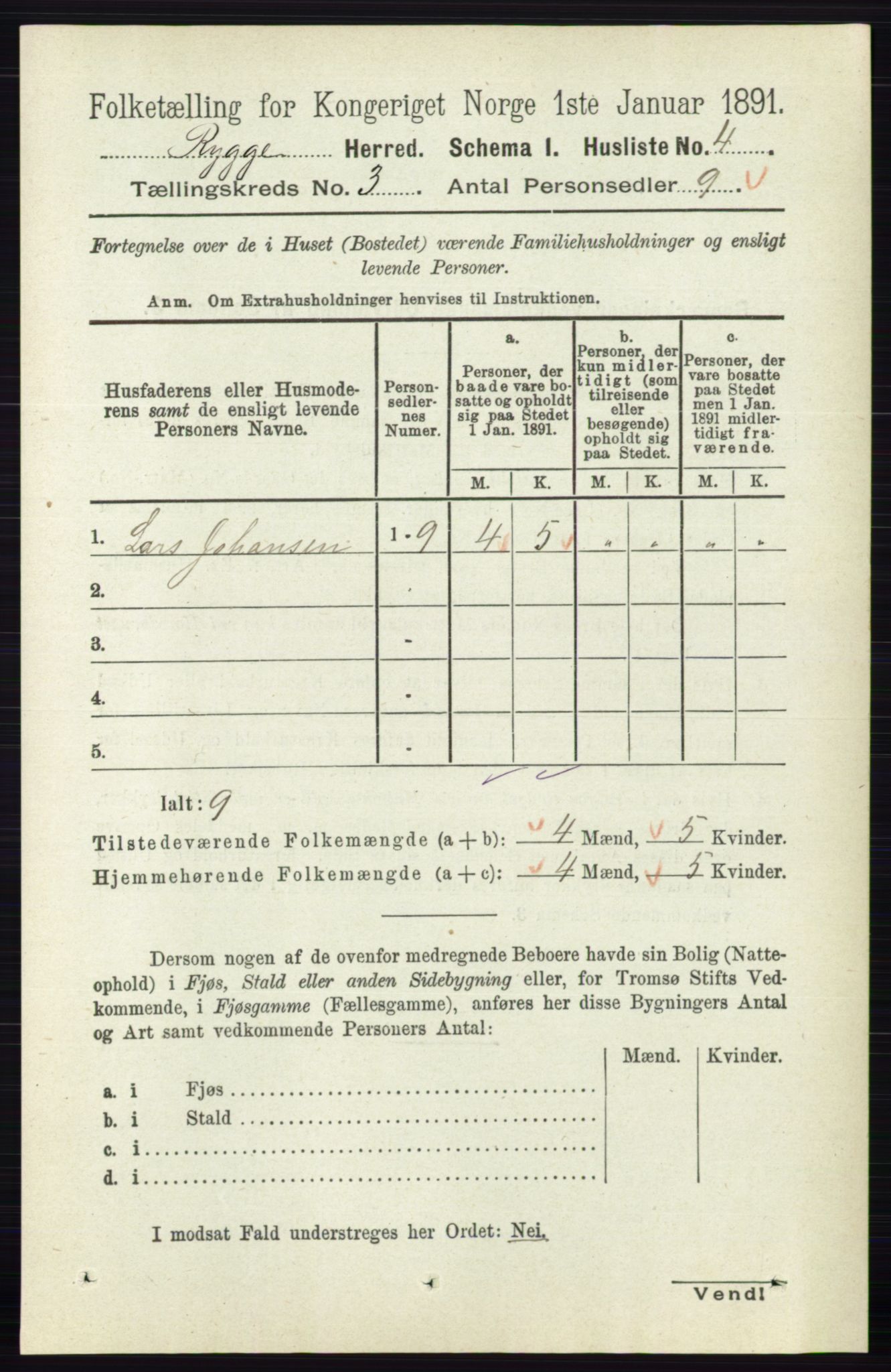 RA, 1891 census for 0136 Rygge, 1891, p. 1586