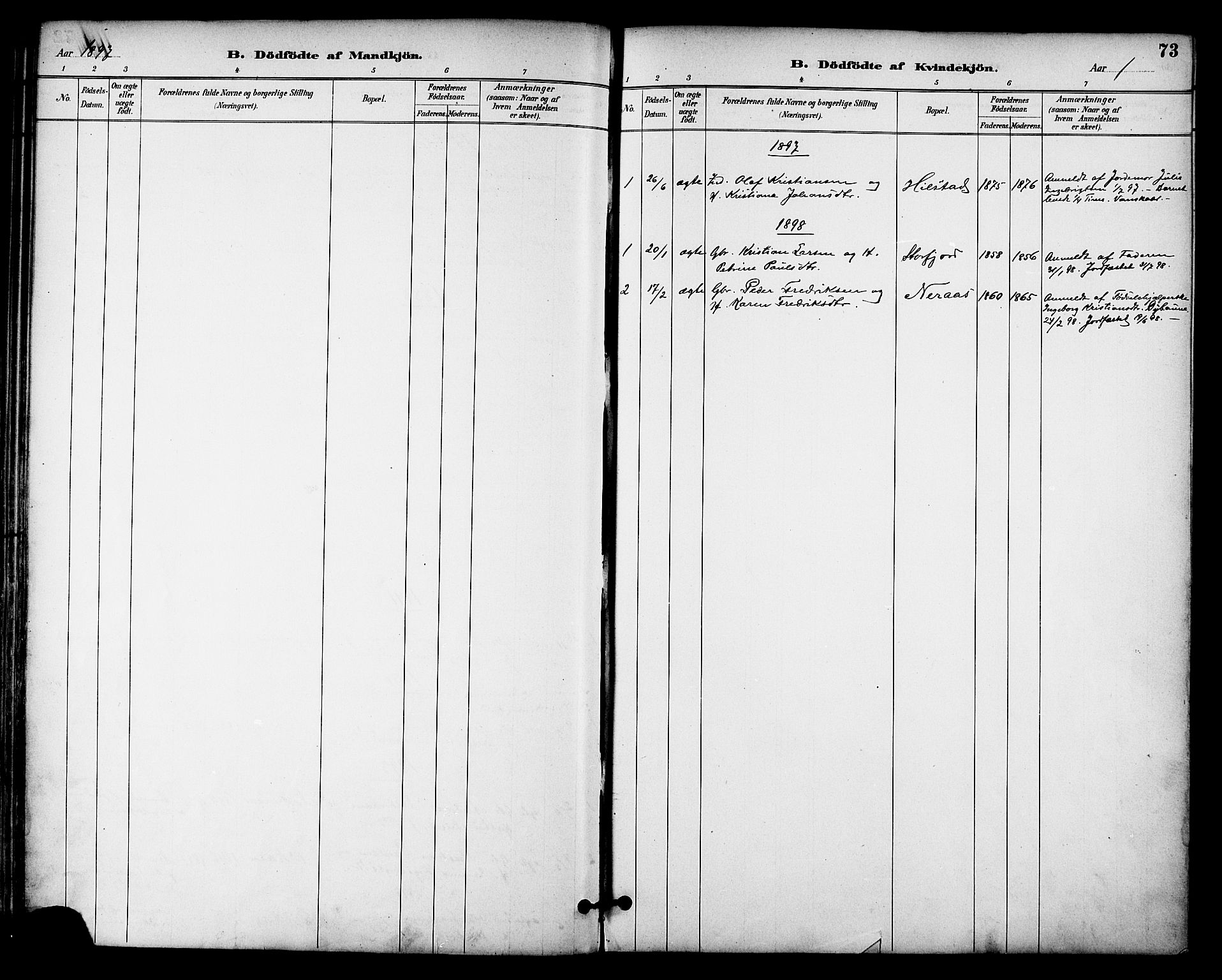 Ministerialprotokoller, klokkerbøker og fødselsregistre - Nordland, AV/SAT-A-1459/814/L0226: Parish register (official) no. 814A07, 1886-1898, p. 73