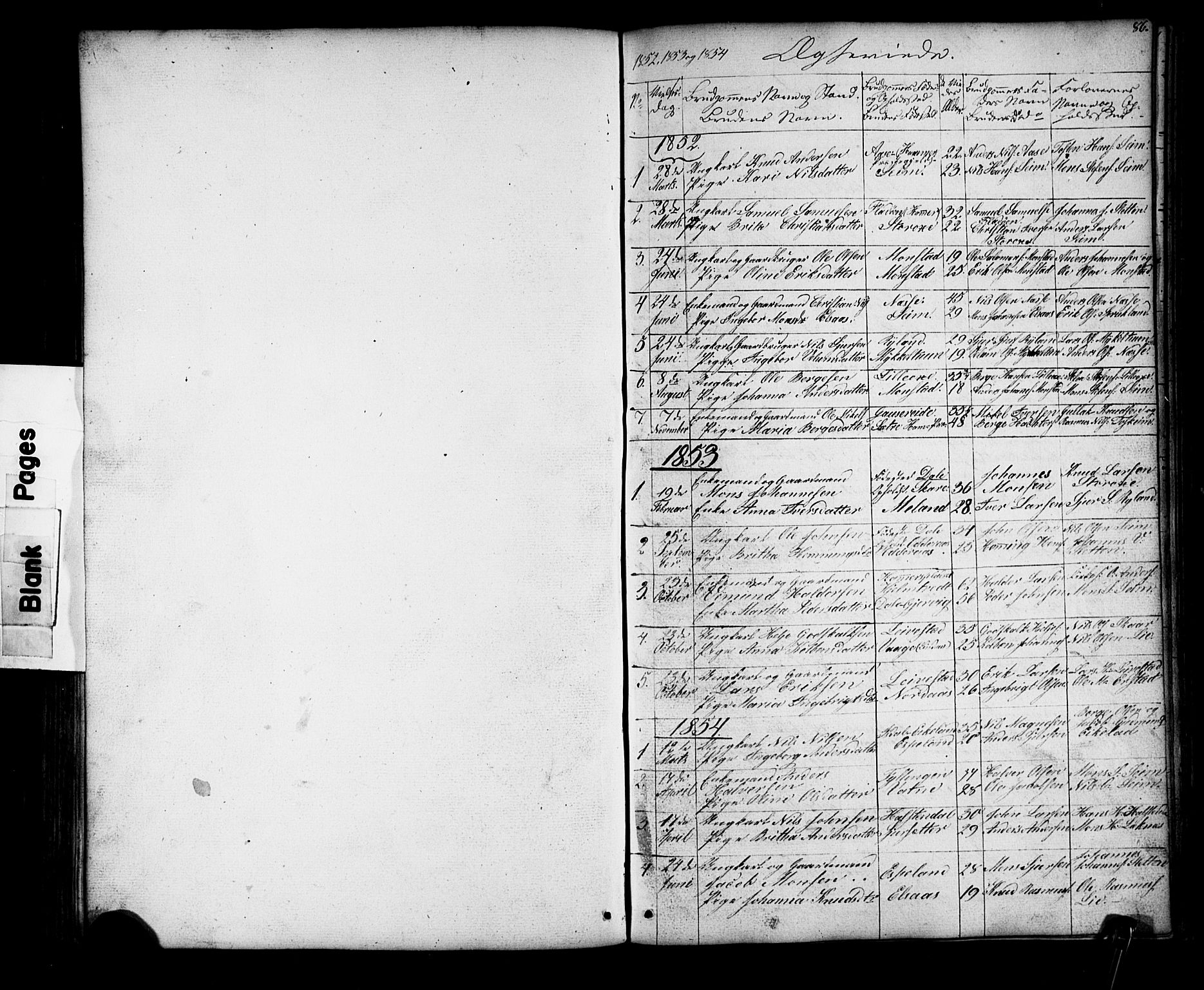 Alversund Sokneprestembete, SAB/A-73901/H/Ha/Hab: Parish register (copy) no. D 2, 1851-1889, p. 86