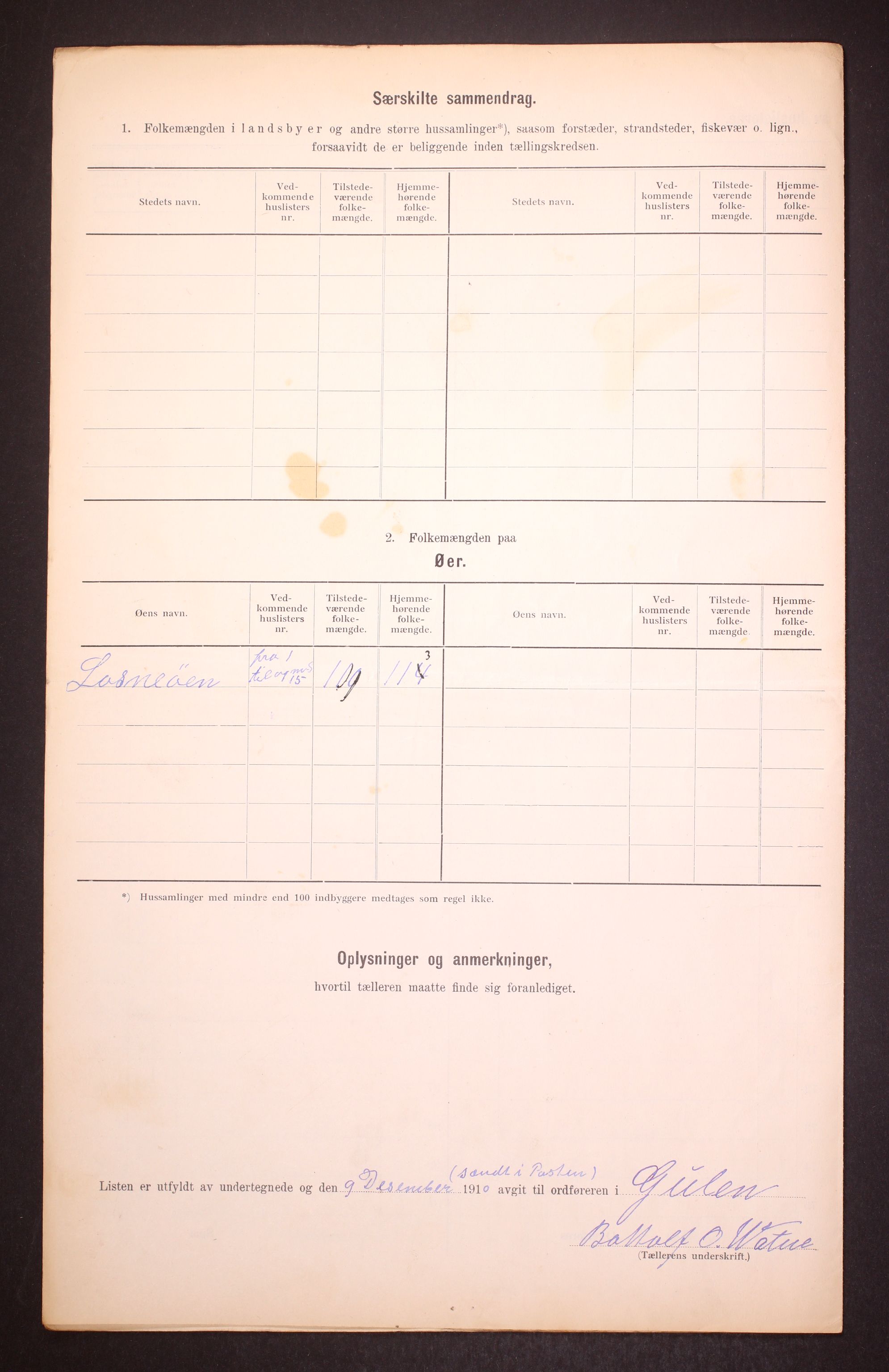 RA, 1910 census for Gulen, 1910, p. 6