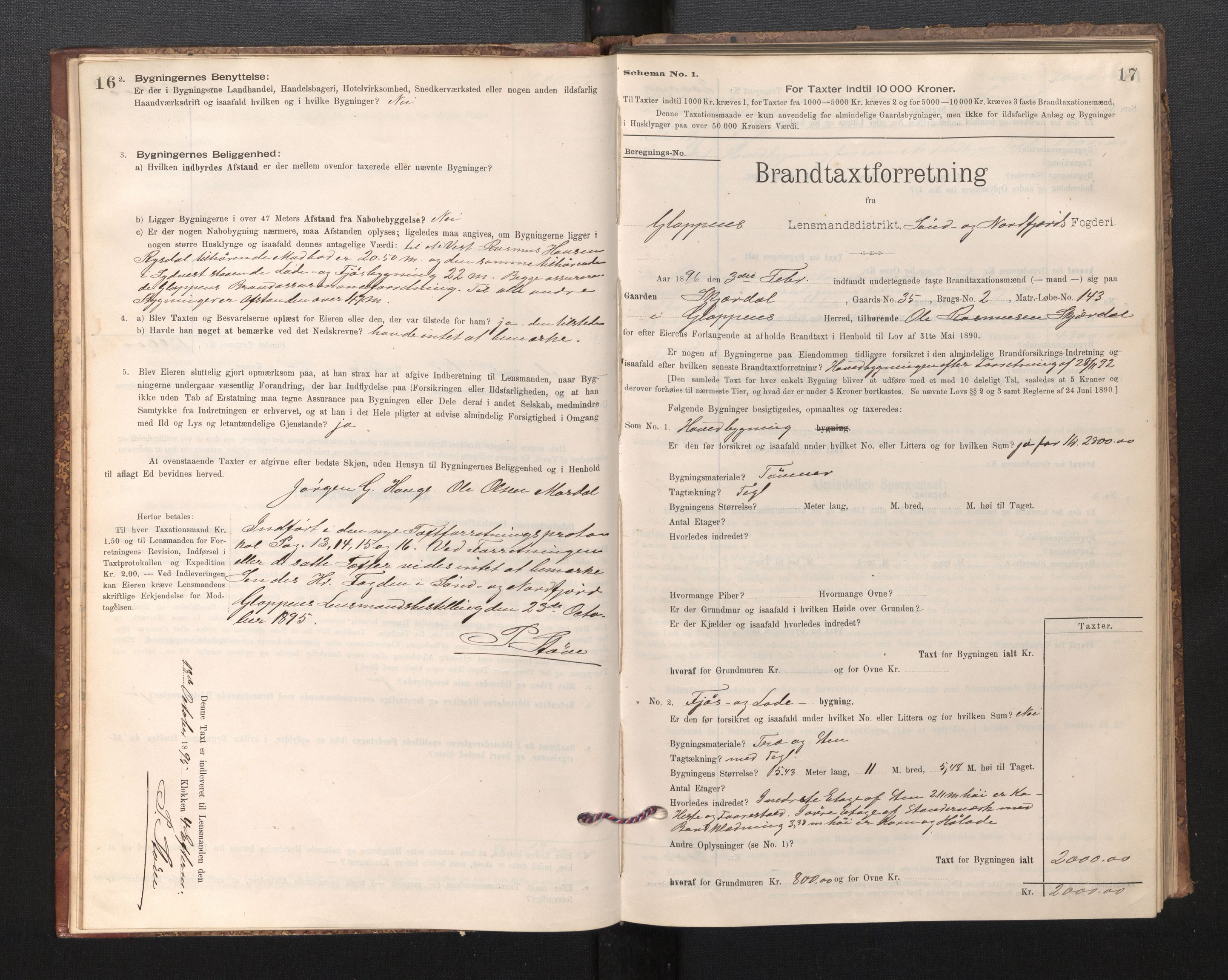 Lensmannen i Gloppen og Breim, SAB/A-27801/0012/L0003: Branntakstprotokoll, skjematakst, 1894-1931, p. 16-17