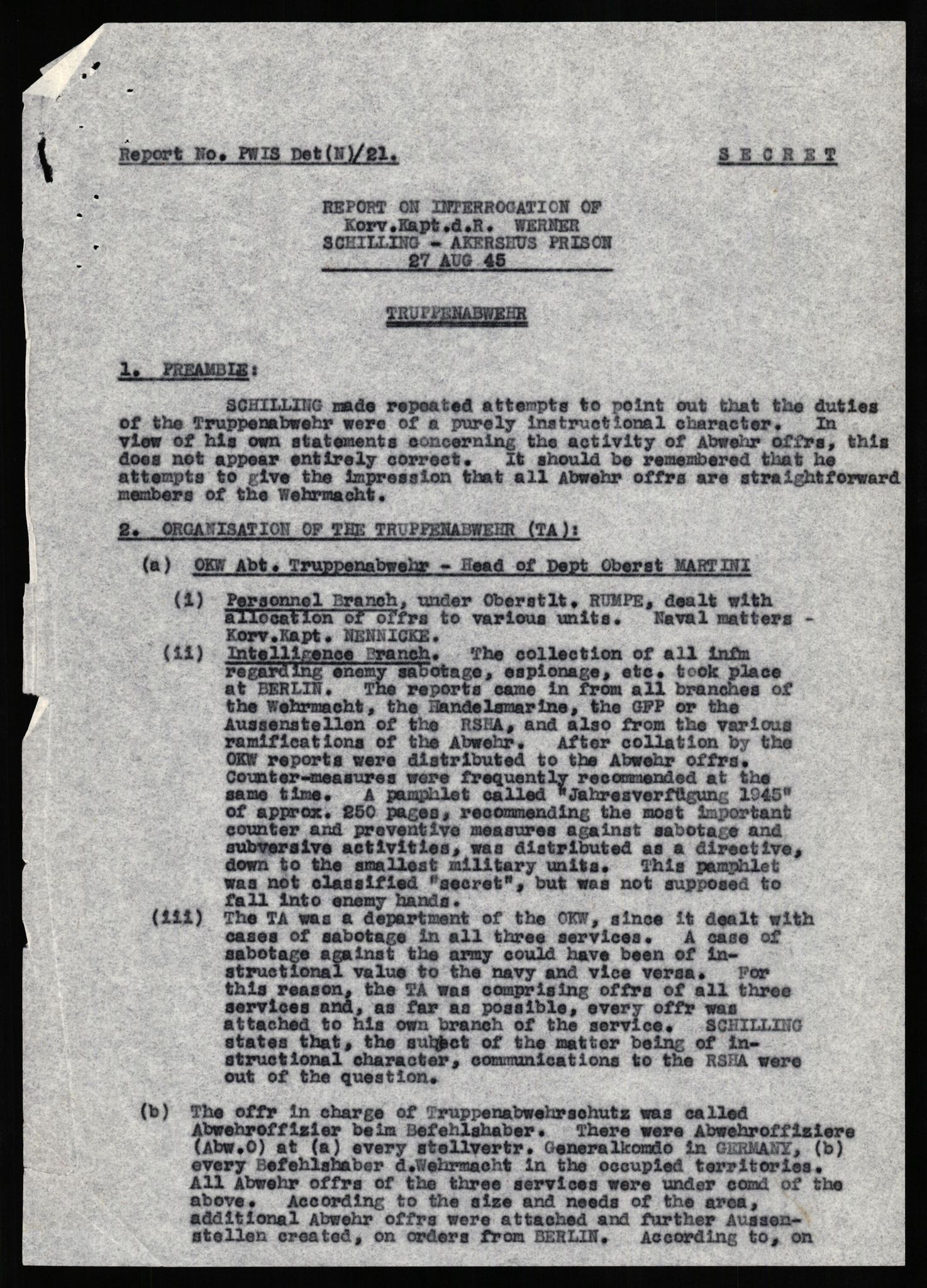 Forsvaret, Forsvarets overkommando II, AV/RA-RAFA-3915/D/Db/L0029: CI Questionaires. Tyske okkupasjonsstyrker i Norge. Tyskere., 1945-1946, p. 197