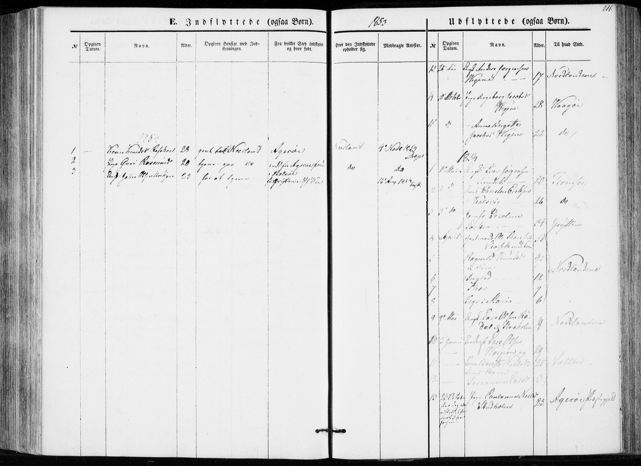 Ministerialprotokoller, klokkerbøker og fødselsregistre - Møre og Romsdal, AV/SAT-A-1454/566/L0767: Parish register (official) no. 566A06, 1852-1868, p. 216