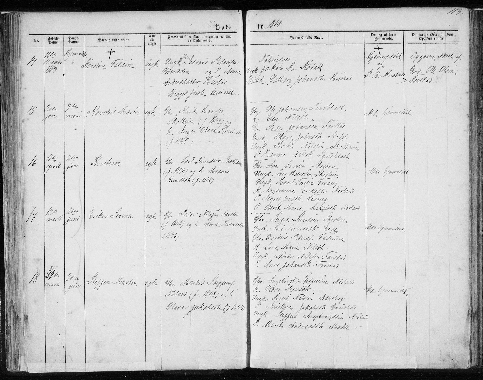 Ministerialprotokoller, klokkerbøker og fødselsregistre - Møre og Romsdal, AV/SAT-A-1454/567/L0782: Parish register (copy) no. 567C02, 1867-1886, p. 113