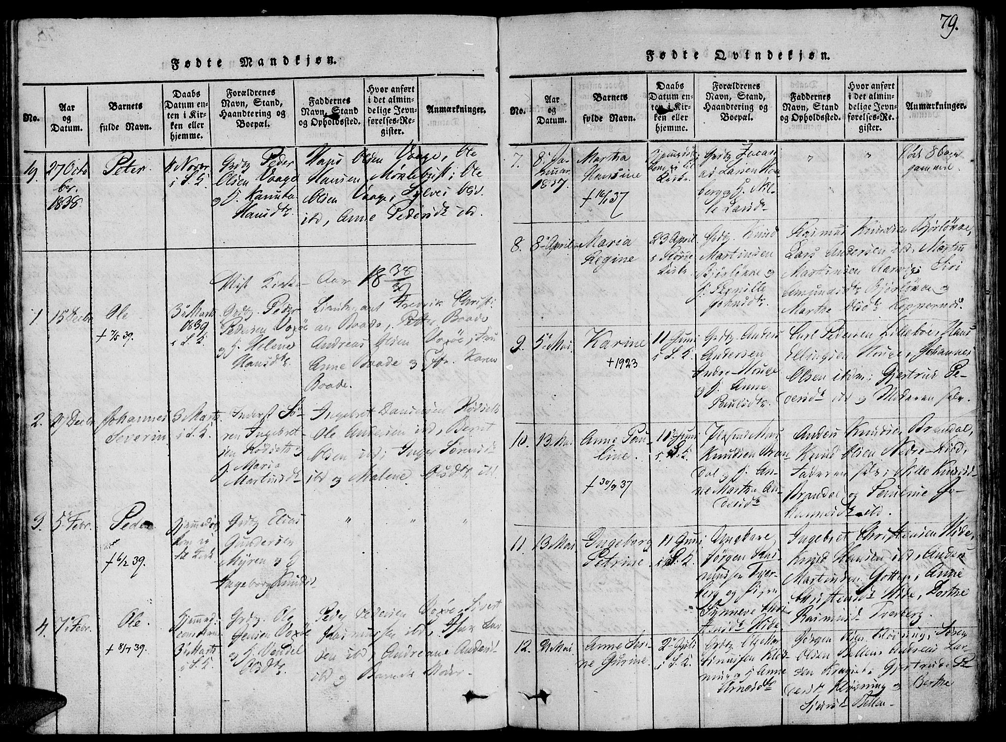 Ministerialprotokoller, klokkerbøker og fødselsregistre - Møre og Romsdal, AV/SAT-A-1454/503/L0033: Parish register (official) no. 503A01, 1816-1841, p. 79