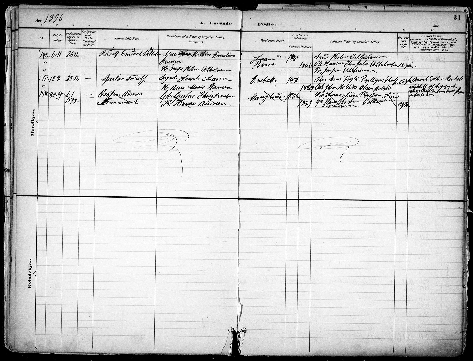 Østre Aker prestekontor Kirkebøker, SAO/A-10840/F/Fa/L0010: Parish register (official) no. I 10, 1895-1912, p. 31