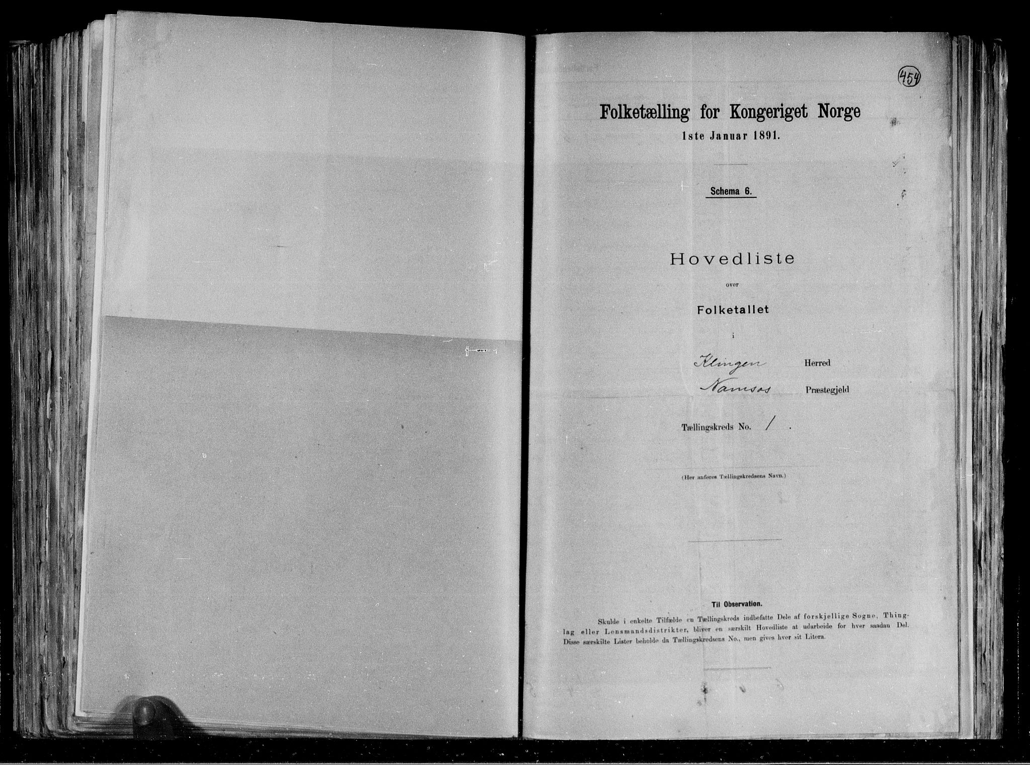 RA, 1891 census for 1746 Klinga, 1891, p. 5