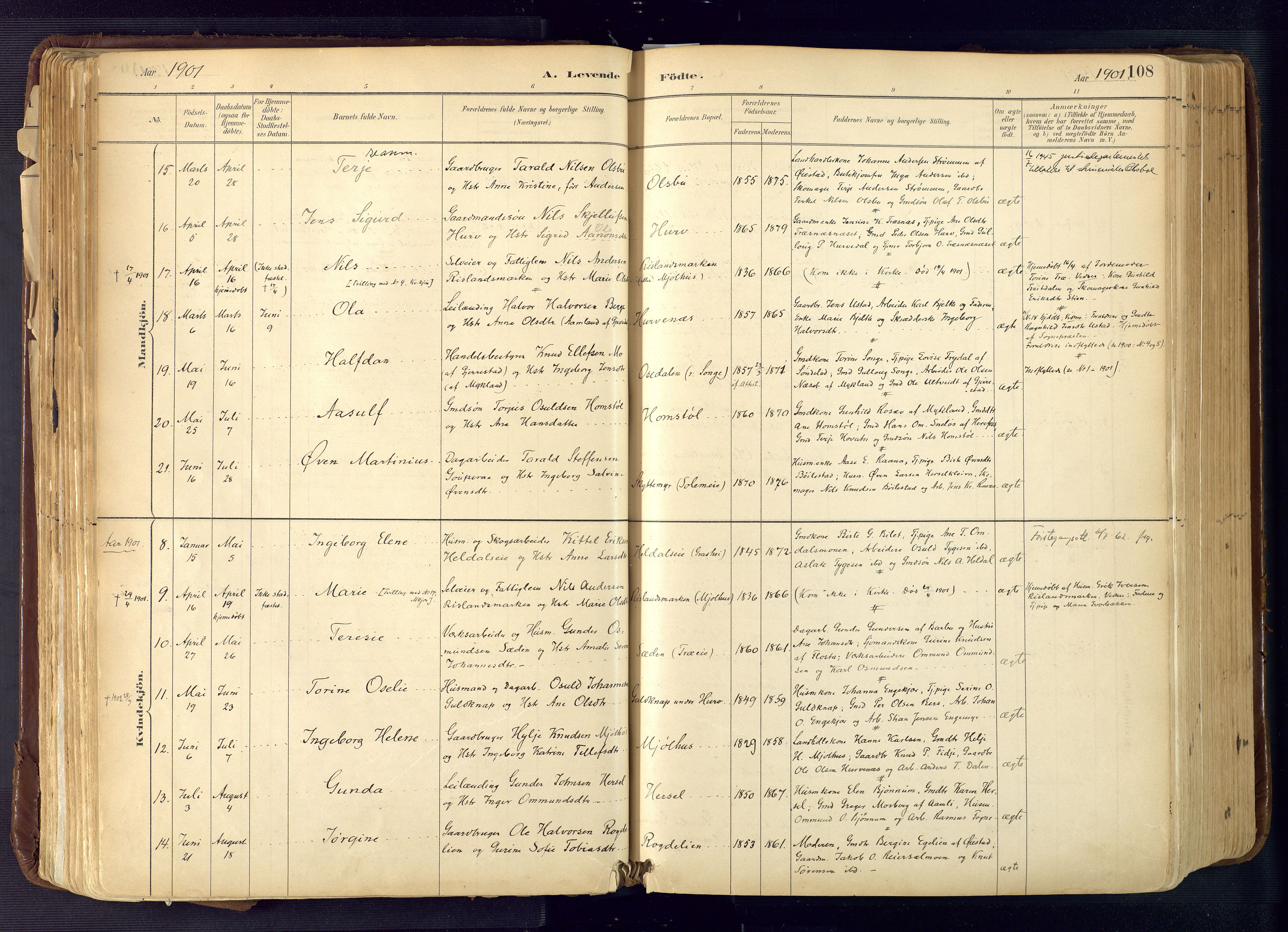 Froland sokneprestkontor, AV/SAK-1111-0013/F/Fa/L0005: Parish register (official) no. A 5, 1882-1921, p. 108