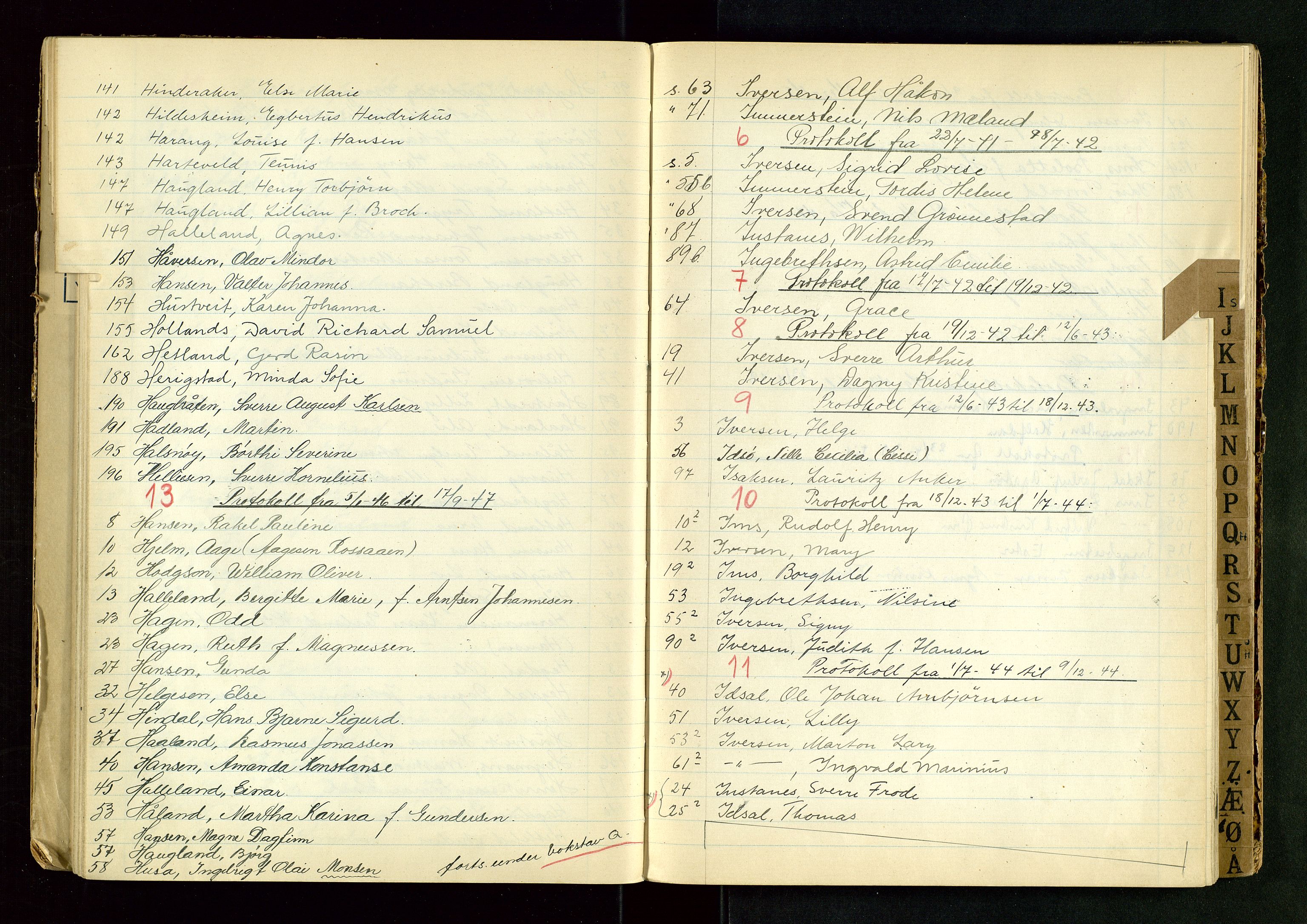Stavanger byrett, AV/SAST-A-100455/001/6/62/62A/L0002: Vigselsregister, 1940-1950