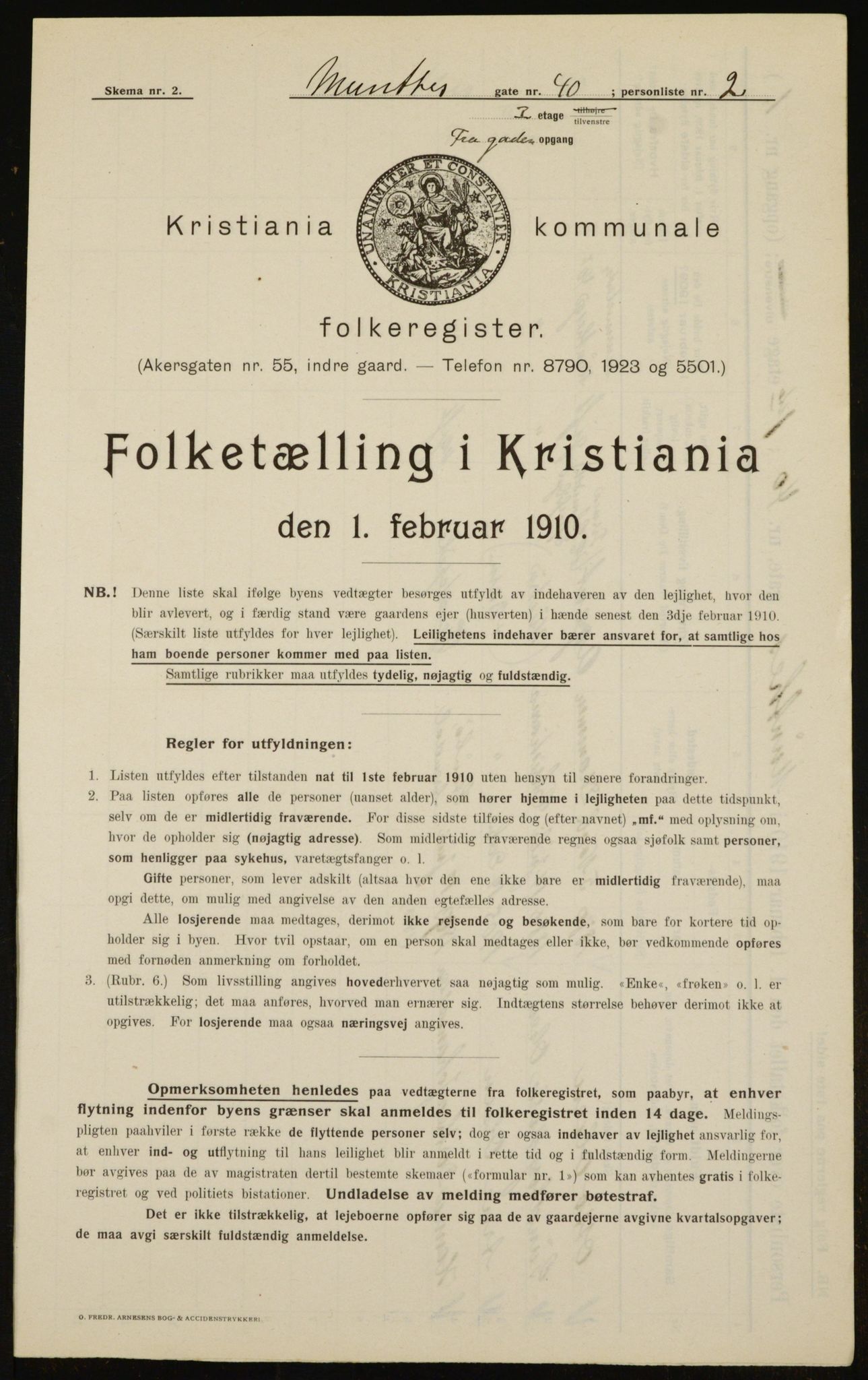 OBA, Municipal Census 1910 for Kristiania, 1910, p. 65811