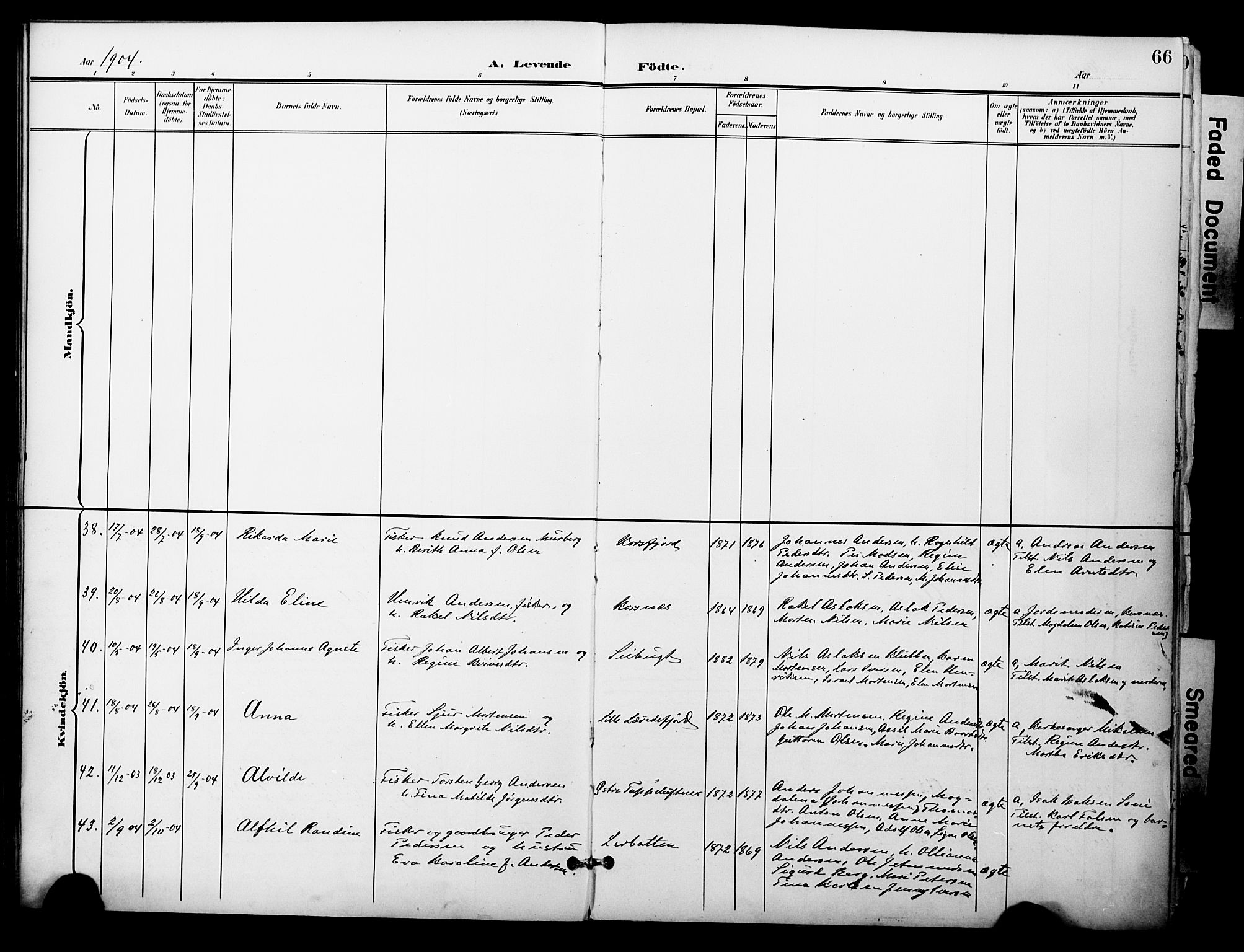 Talvik sokneprestkontor, AV/SATØ-S-1337/H/Ha/L0014kirke: Parish register (official) no. 14, 1897-1905, p. 66