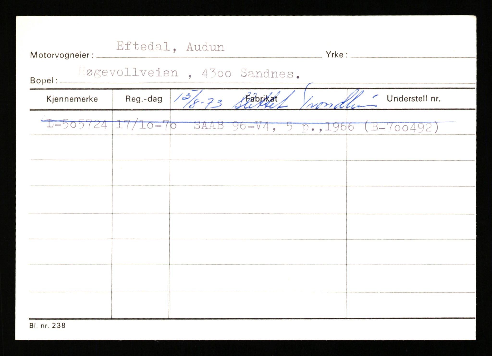 Stavanger trafikkstasjon, AV/SAST-A-101942/0/H/L0006: Dalva - Egersund, 1930-1971, p. 1767