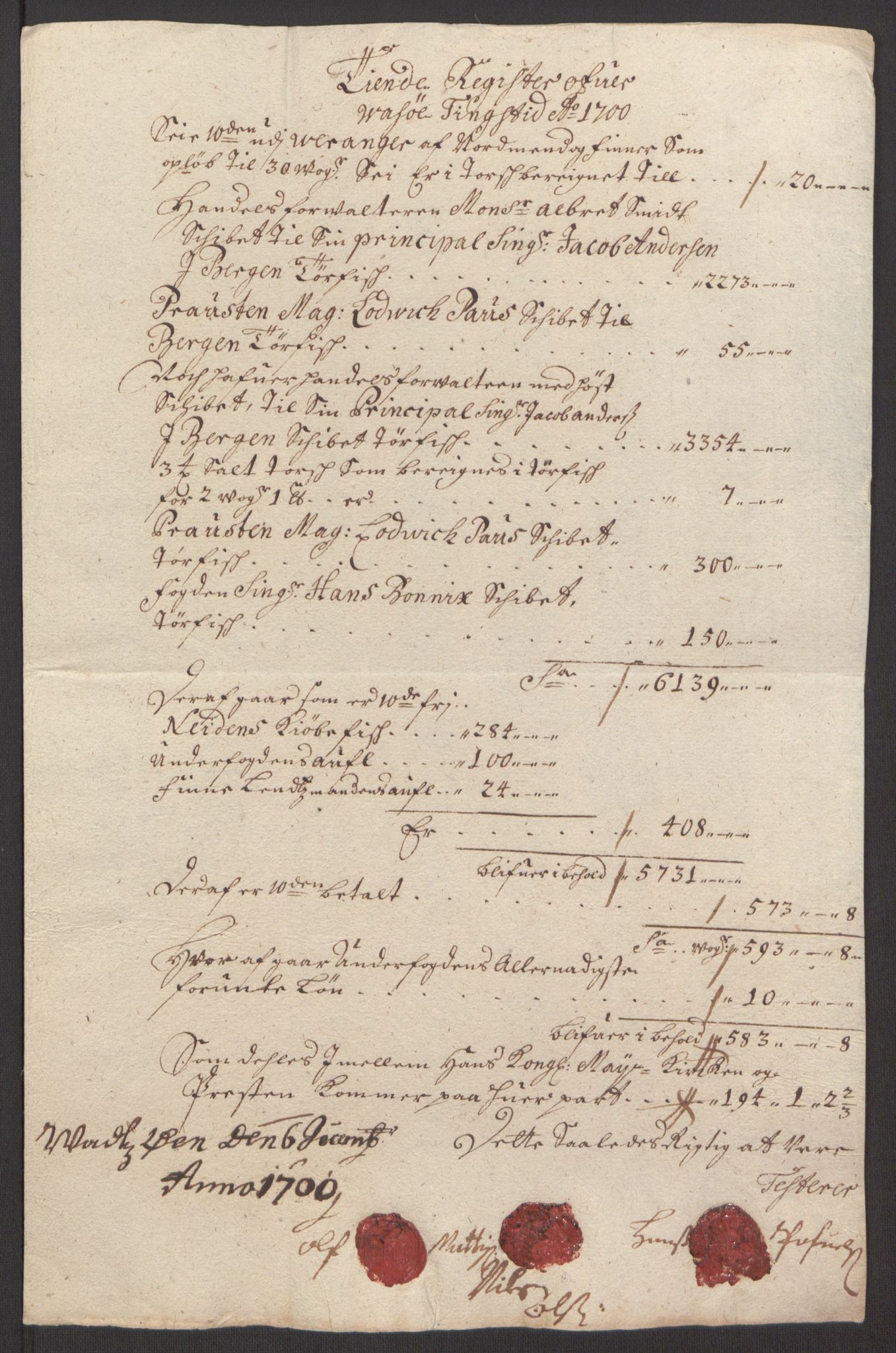 Rentekammeret inntil 1814, Reviderte regnskaper, Fogderegnskap, AV/RA-EA-4092/R69/L4851: Fogderegnskap Finnmark/Vardøhus, 1691-1700, p. 453