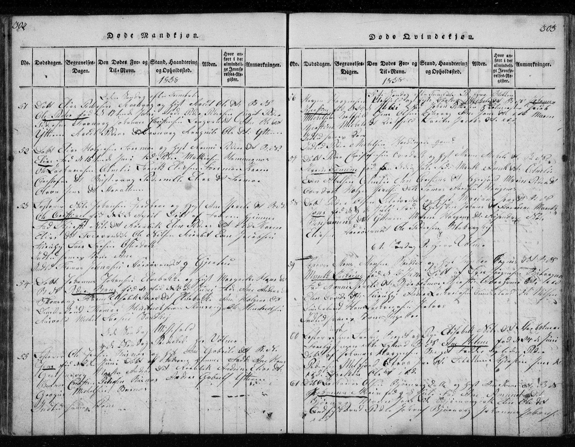 Ministerialprotokoller, klokkerbøker og fødselsregistre - Nordland, AV/SAT-A-1459/827/L0412: Parish register (copy) no. 827C01, 1820-1841, p. 302-303