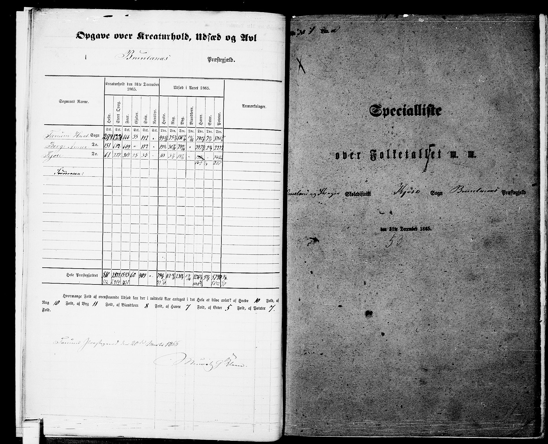 RA, 1865 census for Brunlanes, 1865, p. 14