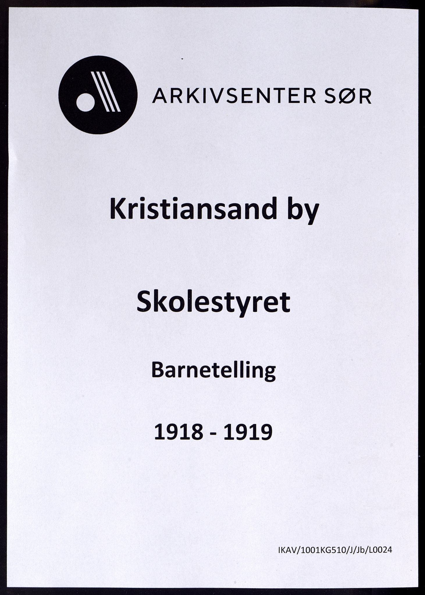 Kristiansand By - Skolekommisjonen/ -Styret, ARKSOR/1001KG510/J/Jb/L0024: Barnetelling, 1918-1919