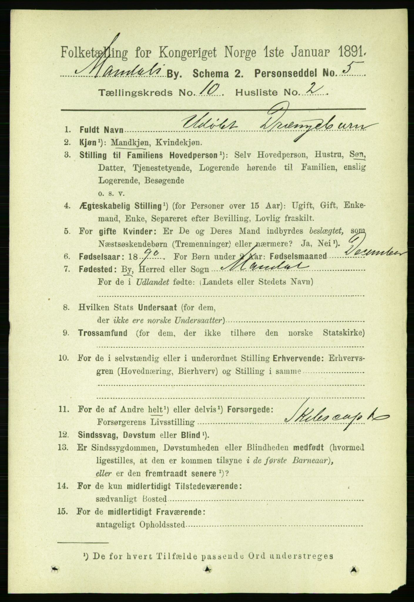 RA, 1891 census for 1002 Mandal, 1891, p. 2644