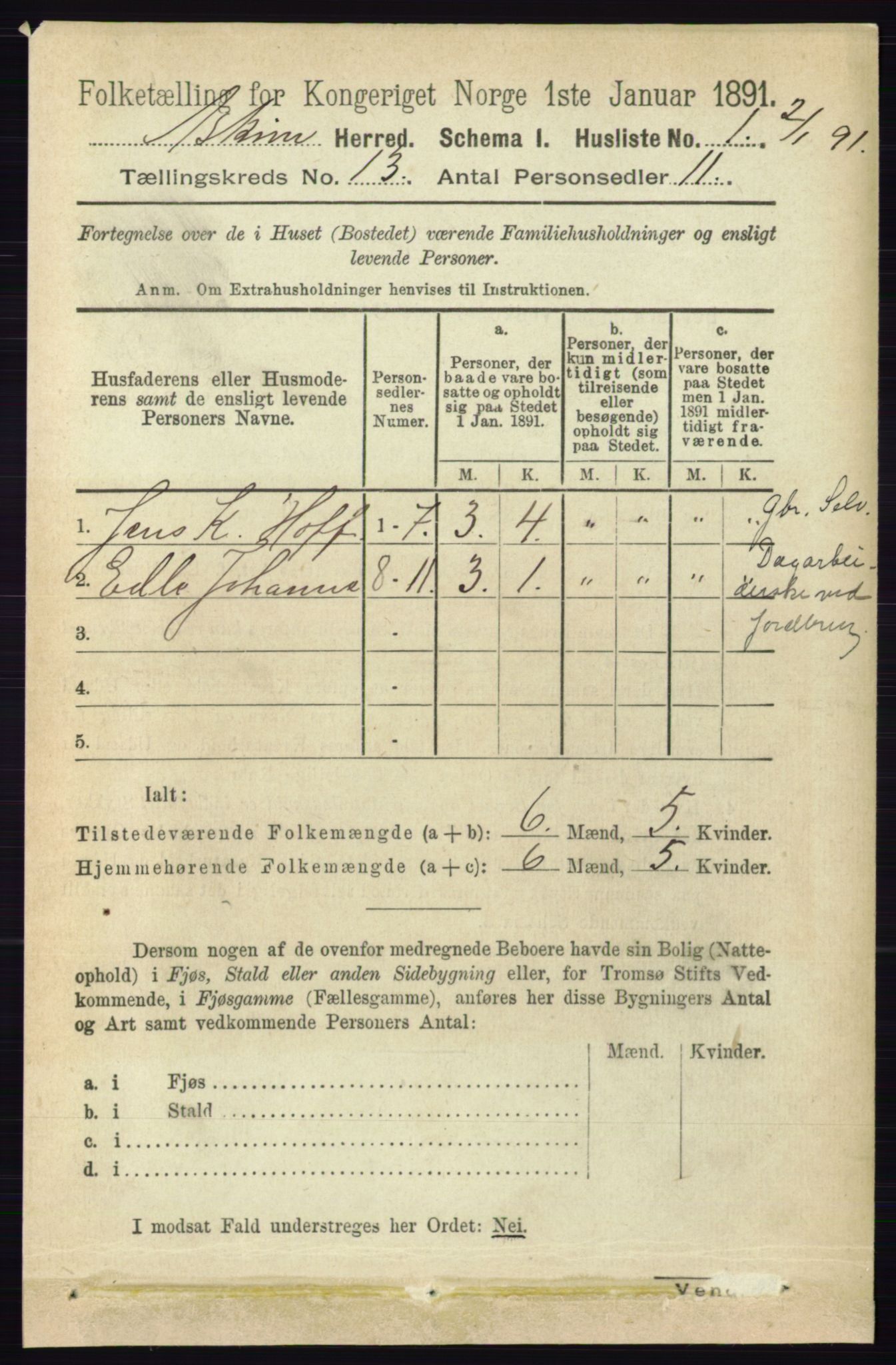 RA, 1891 census for 0124 Askim, 1891, p. 2011