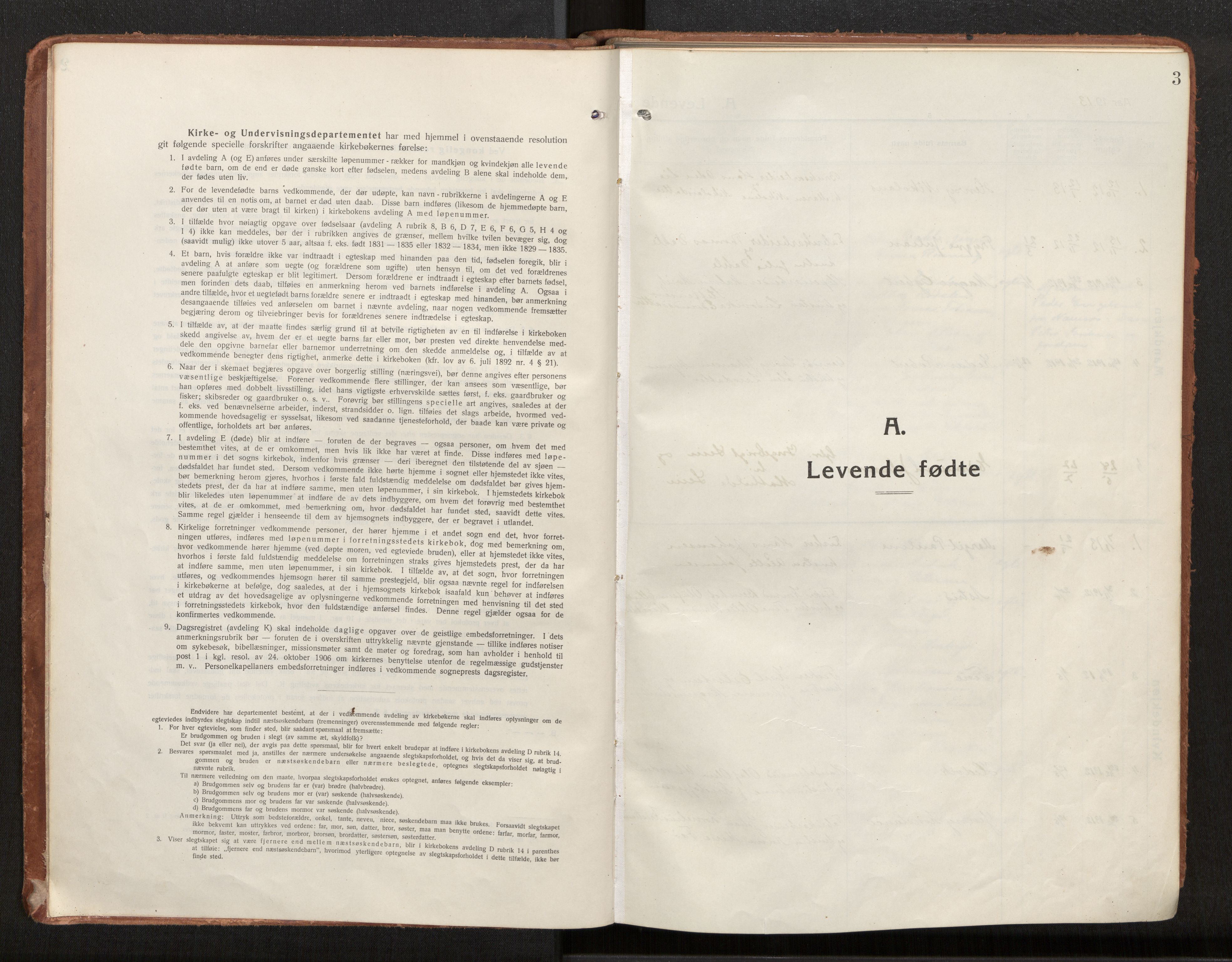 Ministerialprotokoller, klokkerbøker og fødselsregistre - Nord-Trøndelag, AV/SAT-A-1458/772/L0604: Parish register (official) no. 772A02, 1913-1937, p. 3