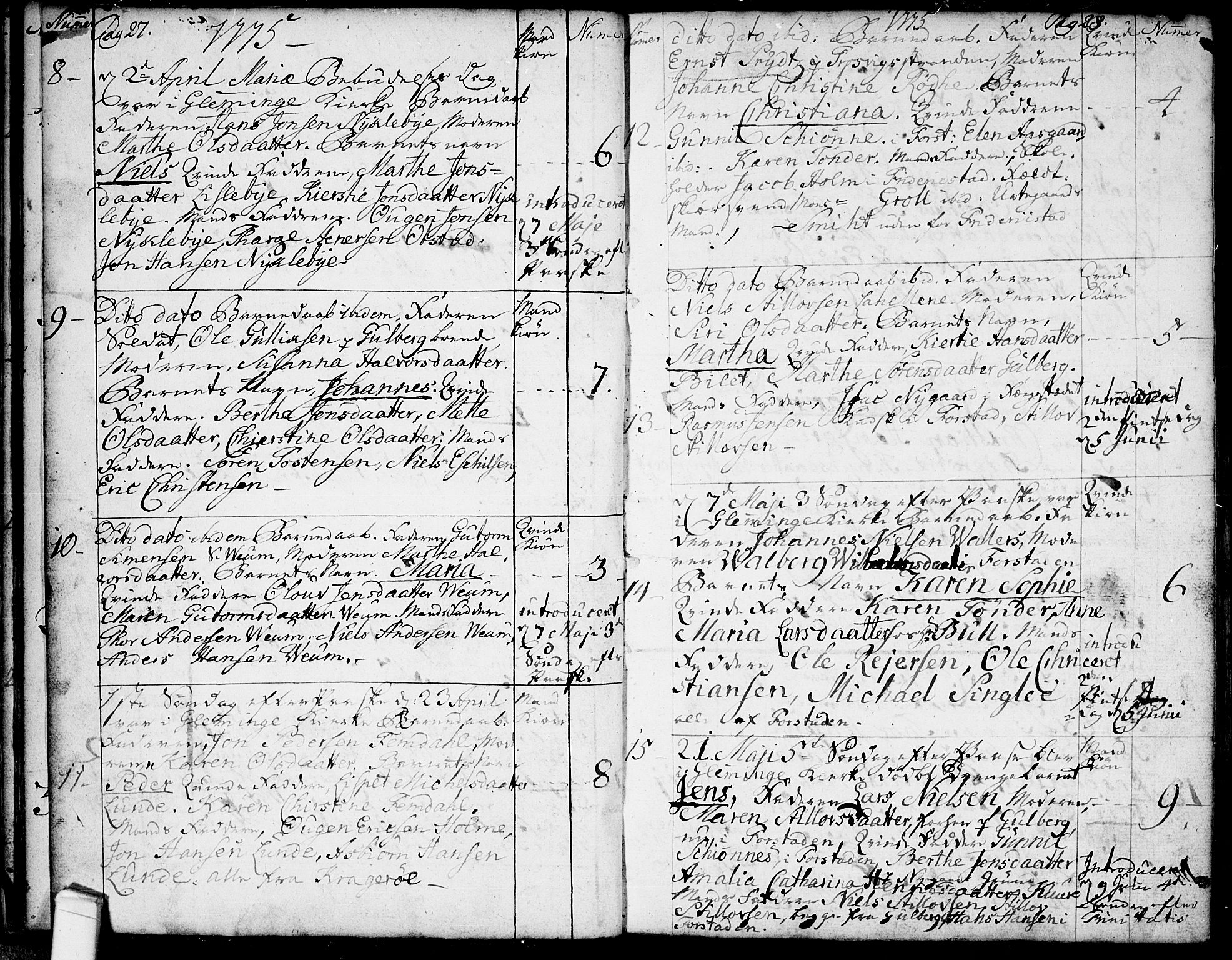 Glemmen prestekontor Kirkebøker, AV/SAO-A-10908/F/Fa/L0002: Parish register (official) no. 2, 1771-1803, p. 27-28