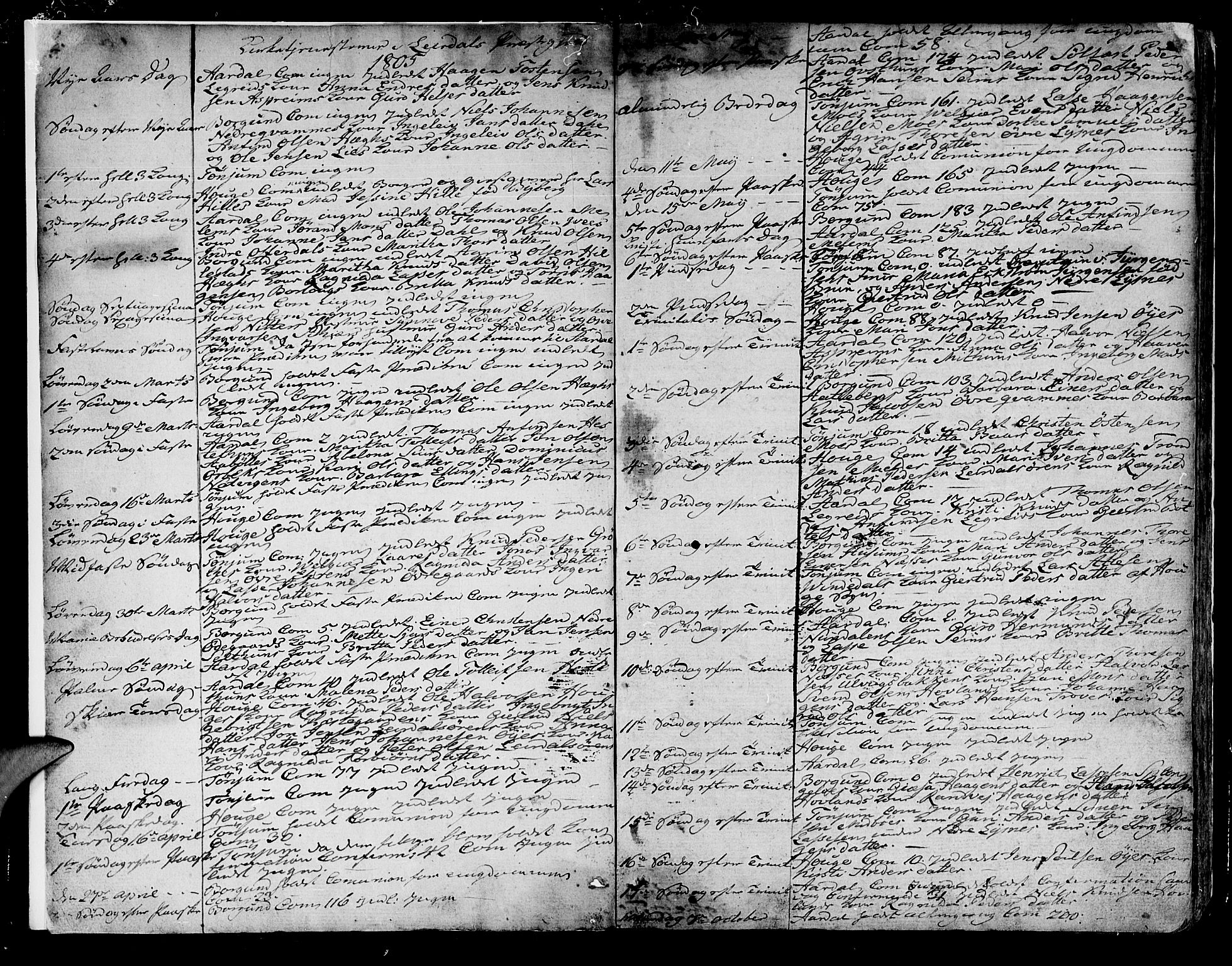 Lærdal sokneprestembete, AV/SAB-A-81201: Parish register (official) no. A 4, 1805-1821, p. 2-3