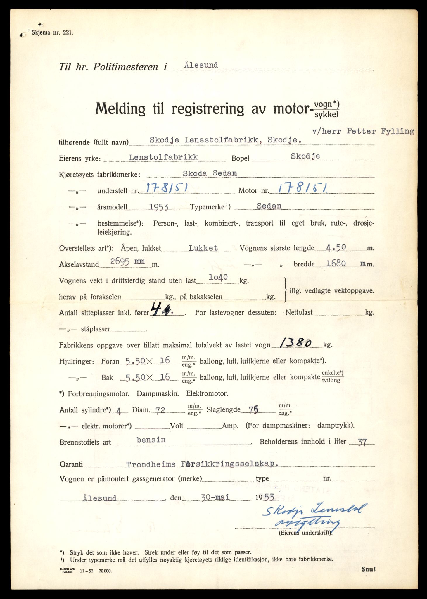 Møre og Romsdal vegkontor - Ålesund trafikkstasjon, AV/SAT-A-4099/F/Fe/L0004: Registreringskort for kjøretøy T 341 - T 442, 1927-1998, p. 1080