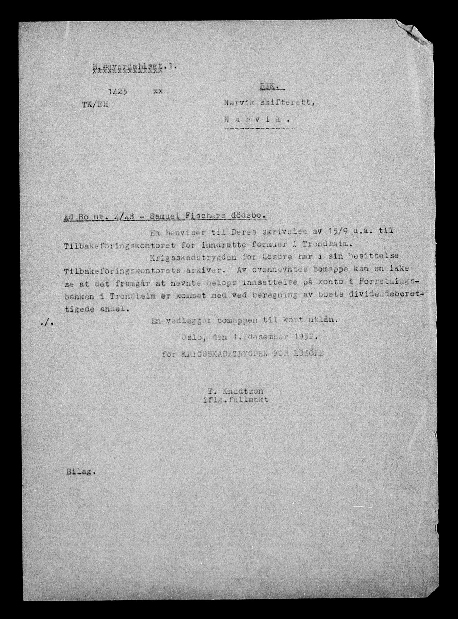 Justisdepartementet, Tilbakeføringskontoret for inndratte formuer, AV/RA-S-1564/H/Hc/Hcb/L0913: --, 1945-1947, p. 6