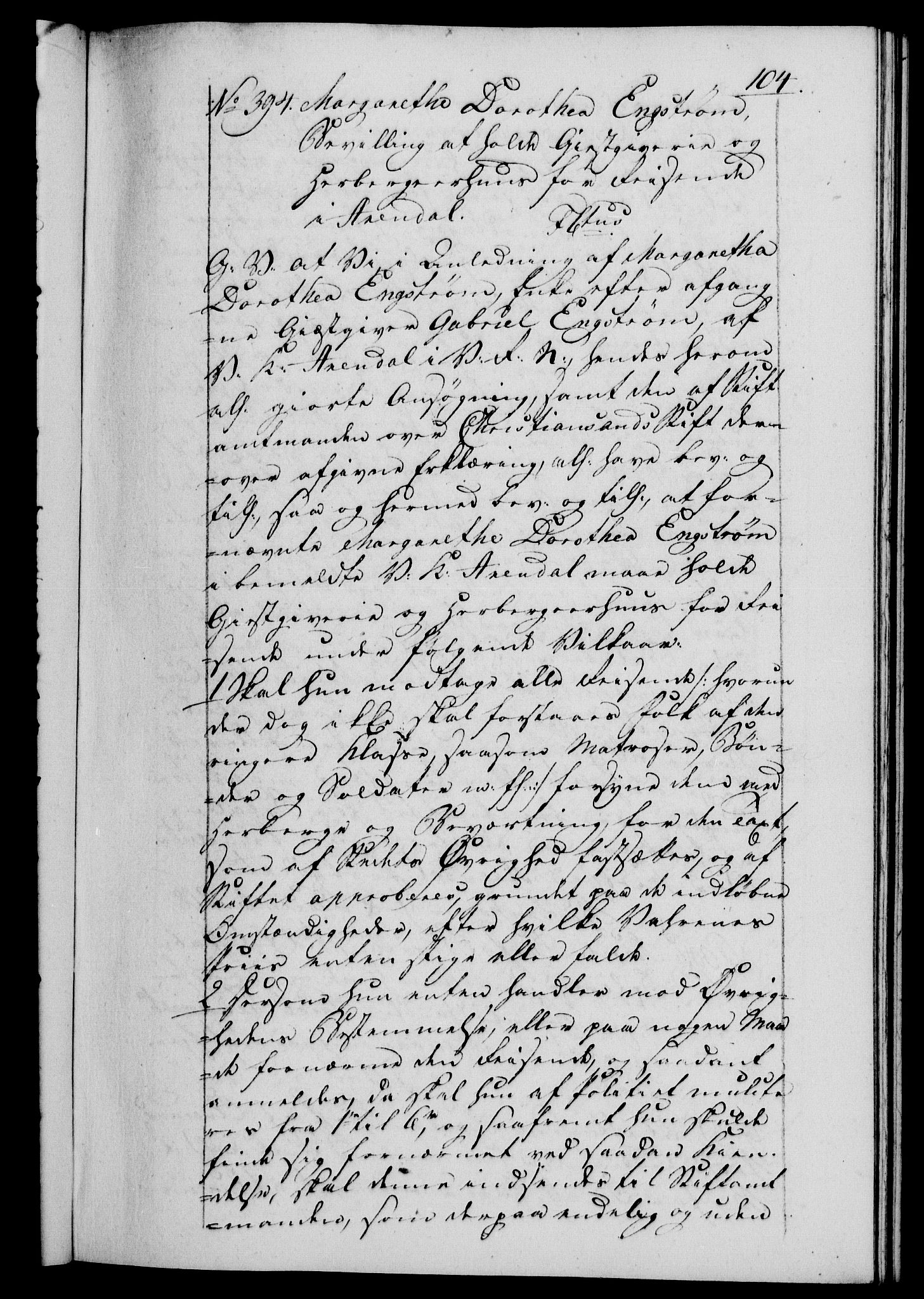 Danske Kanselli 1800-1814, RA/EA-3024/H/Hf/Hfb/Hfba/L0004: Registranter, 1808-1810, p. 104a