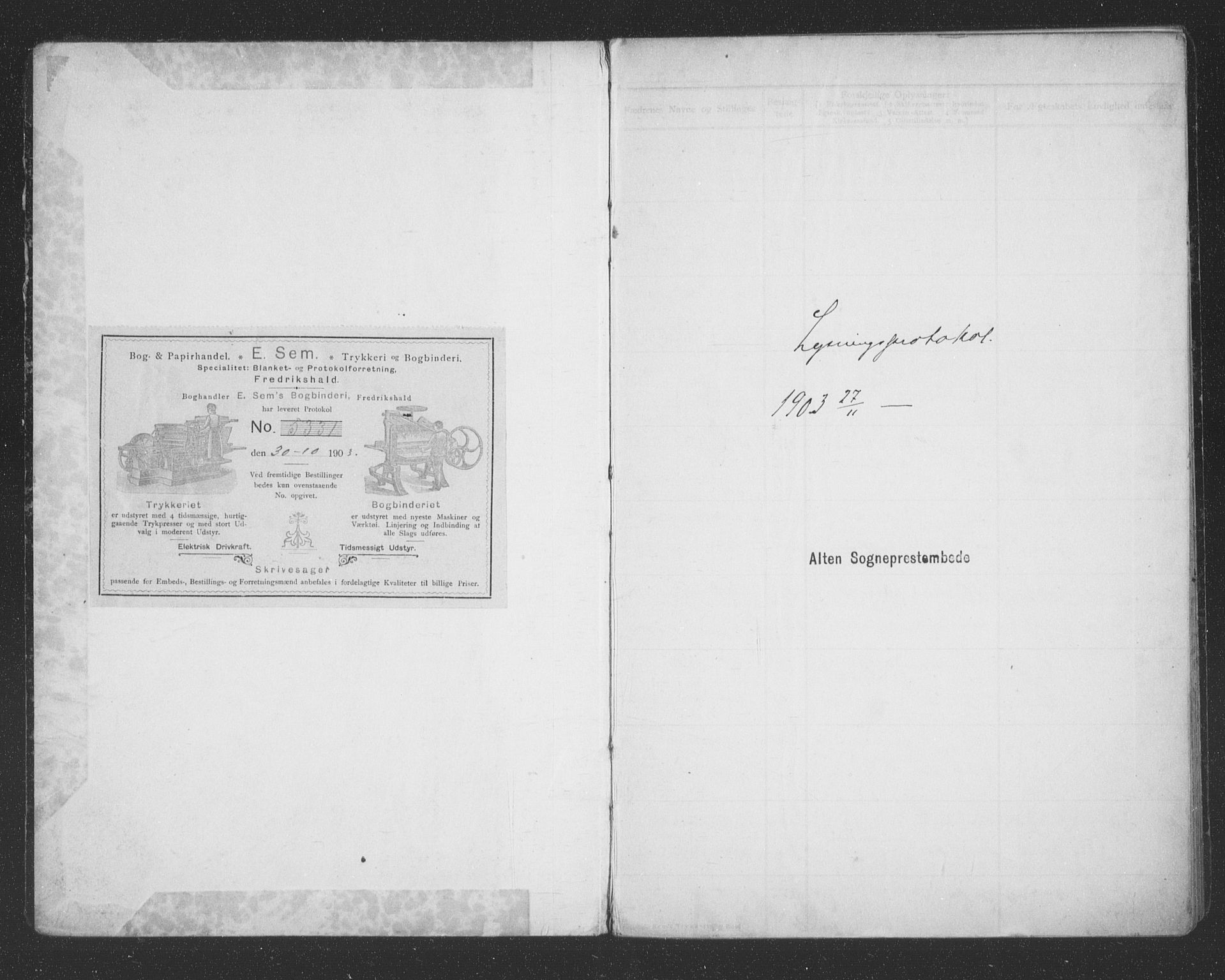 Alta sokneprestkontor, SATØ/S-1338/I/Ib/L0045: Banns register no. 45, 1903-1921