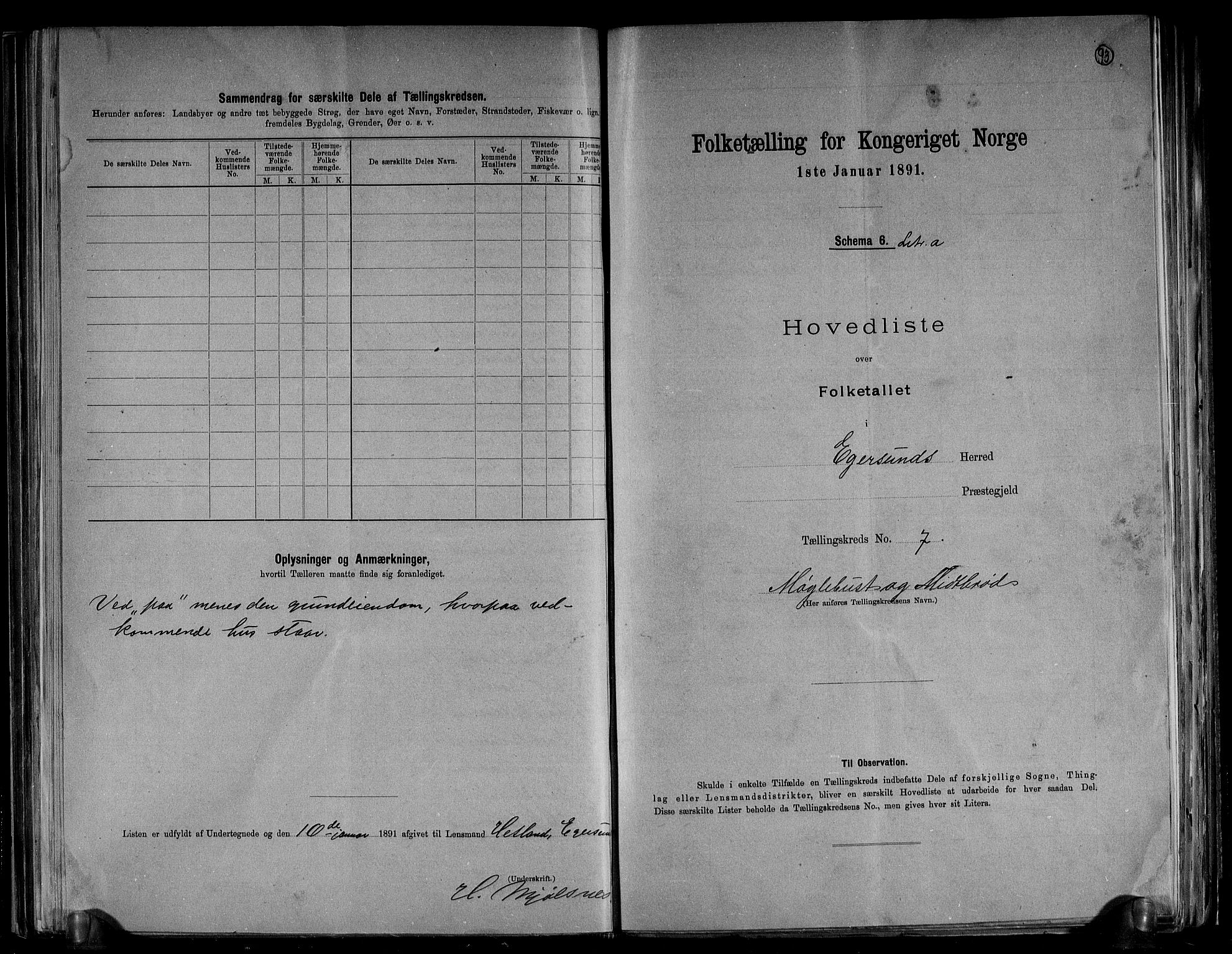 RA, 1891 census for 1116 Eigersund herred, 1891, p. 16