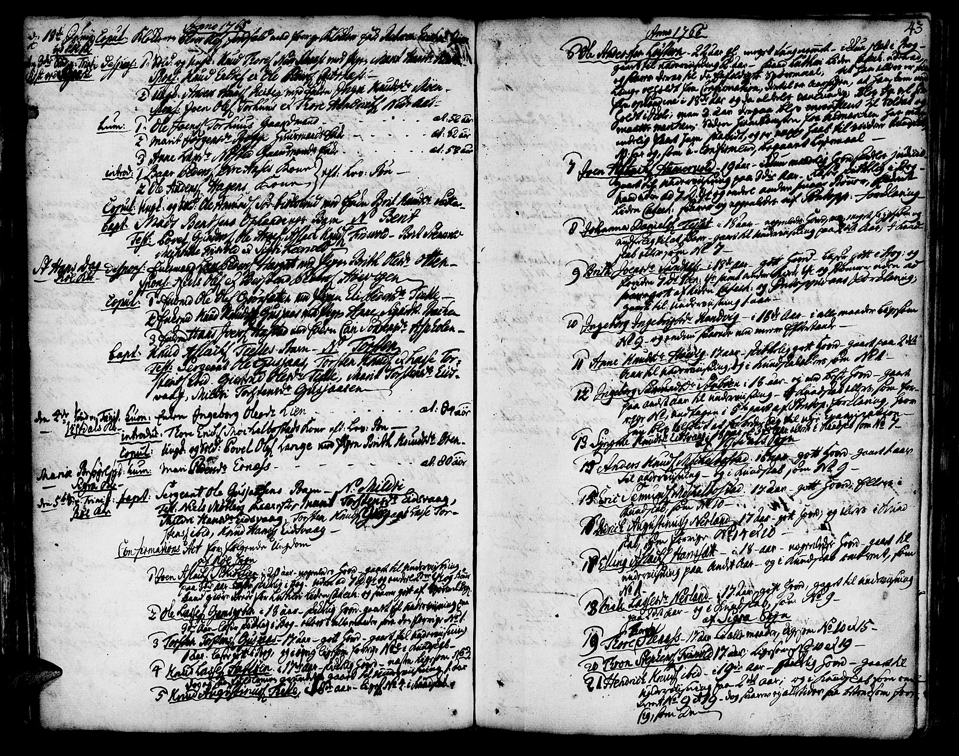 Ministerialprotokoller, klokkerbøker og fødselsregistre - Møre og Romsdal, SAT/A-1454/551/L0621: Parish register (official) no. 551A01, 1757-1803, p. 43