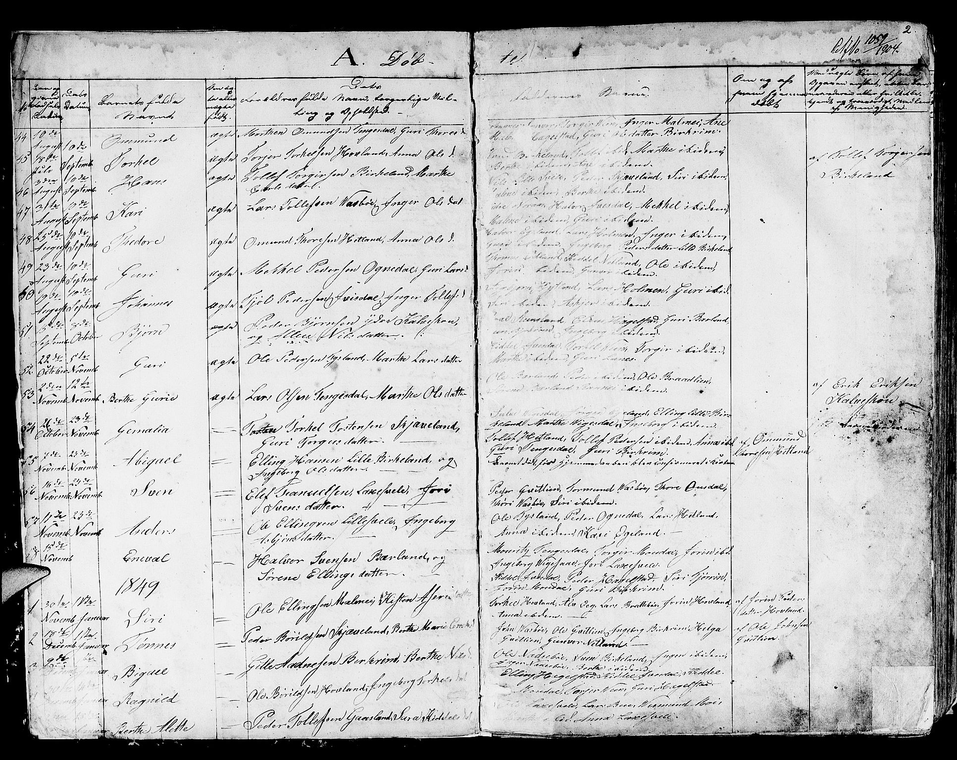 Helleland sokneprestkontor, SAST/A-101810: Parish register (copy) no. B 3, 1847-1886, p. 3