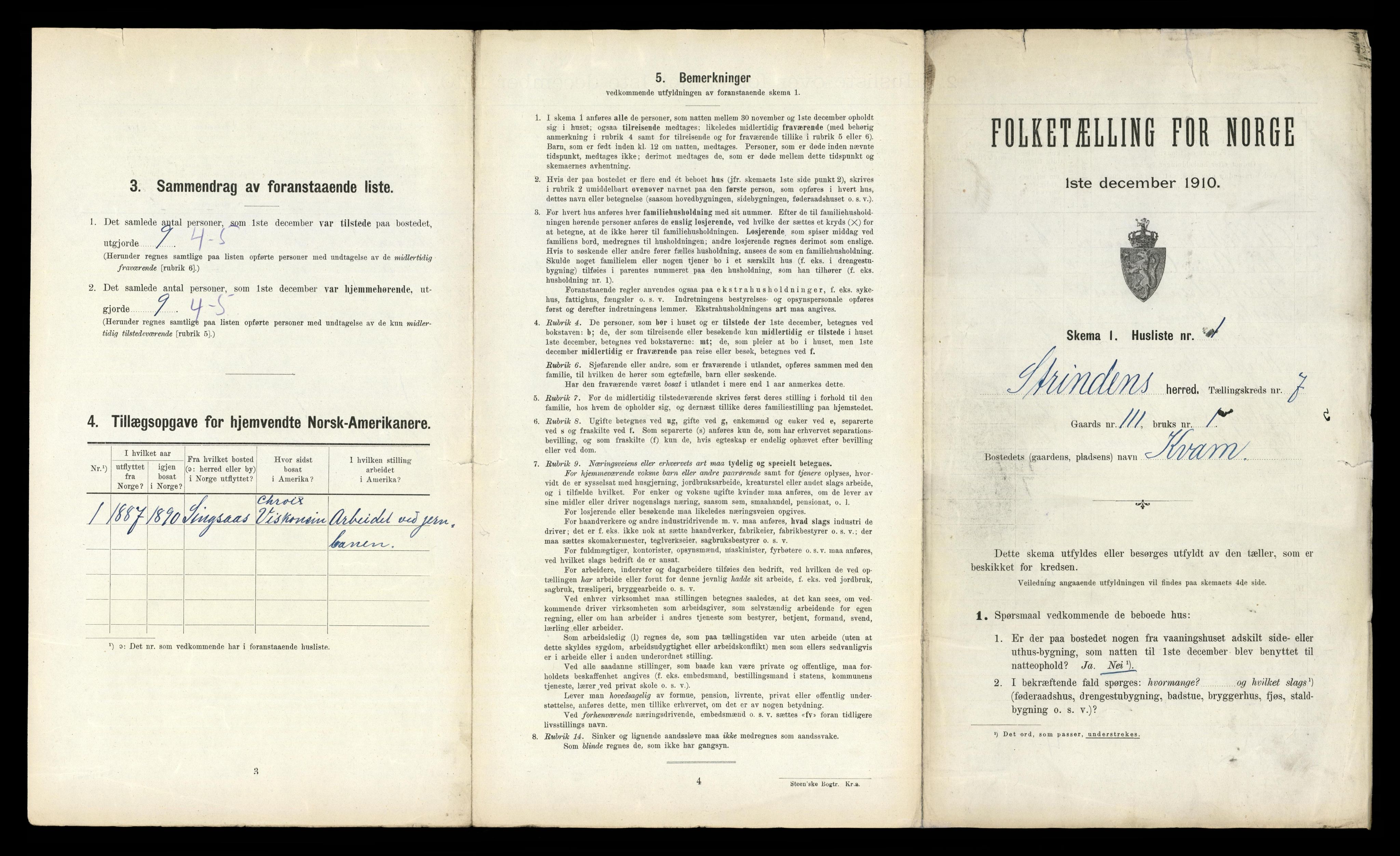 RA, 1910 census for Strinda, 1910, p. 1728