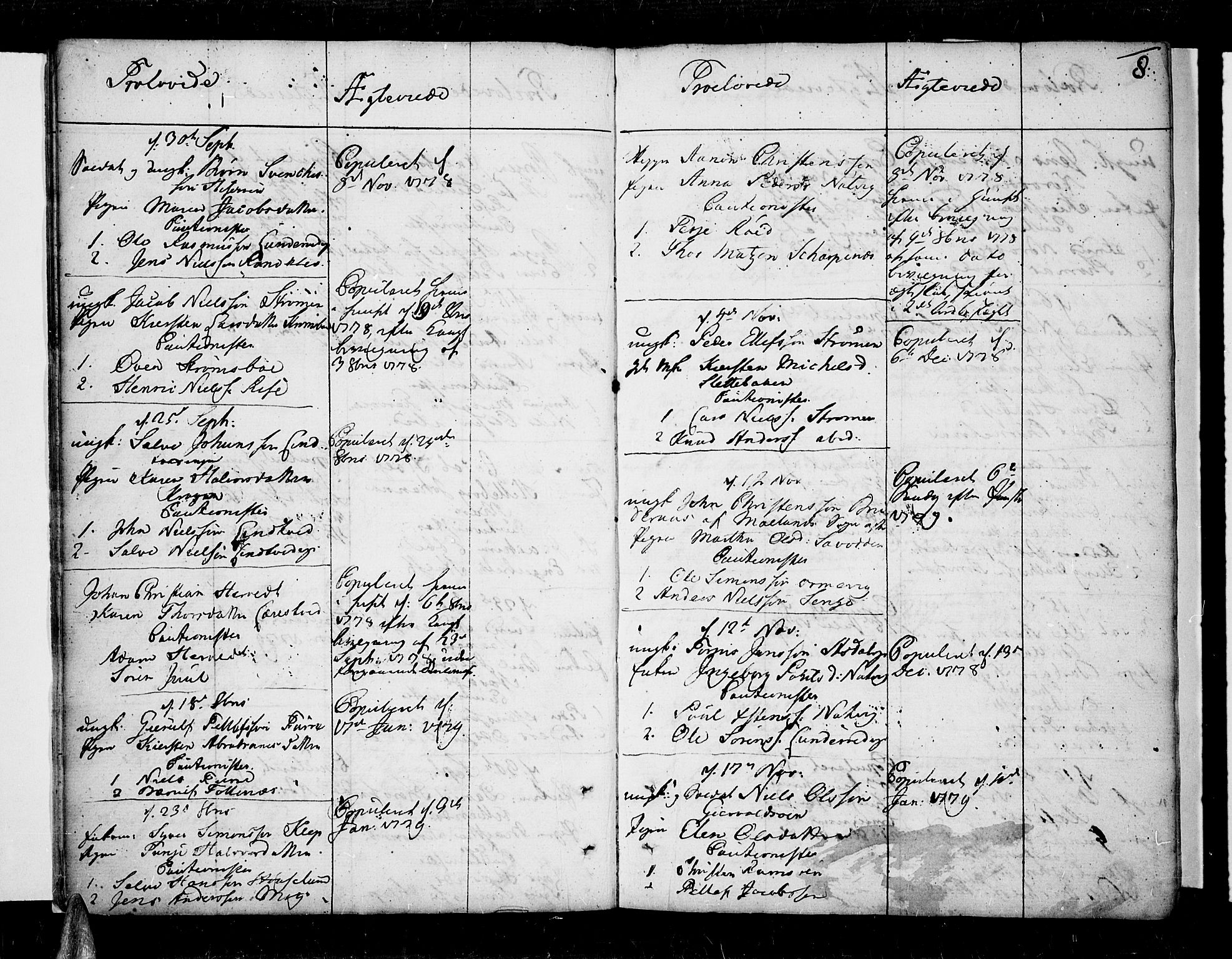 Øyestad sokneprestkontor, AV/SAK-1111-0049/F/Fa/L0009: Parish register (official) no. A 9, 1778-1808, p. 8