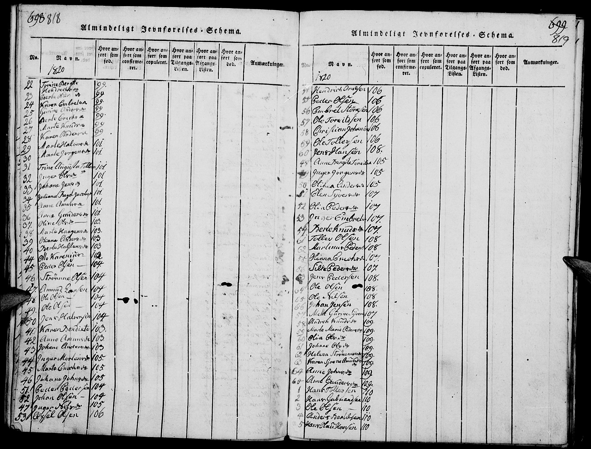 Elverum prestekontor, AV/SAH-PREST-044/H/Ha/Haa/L0007: Parish register (official) no. 7, 1815-1830, p. 818-819