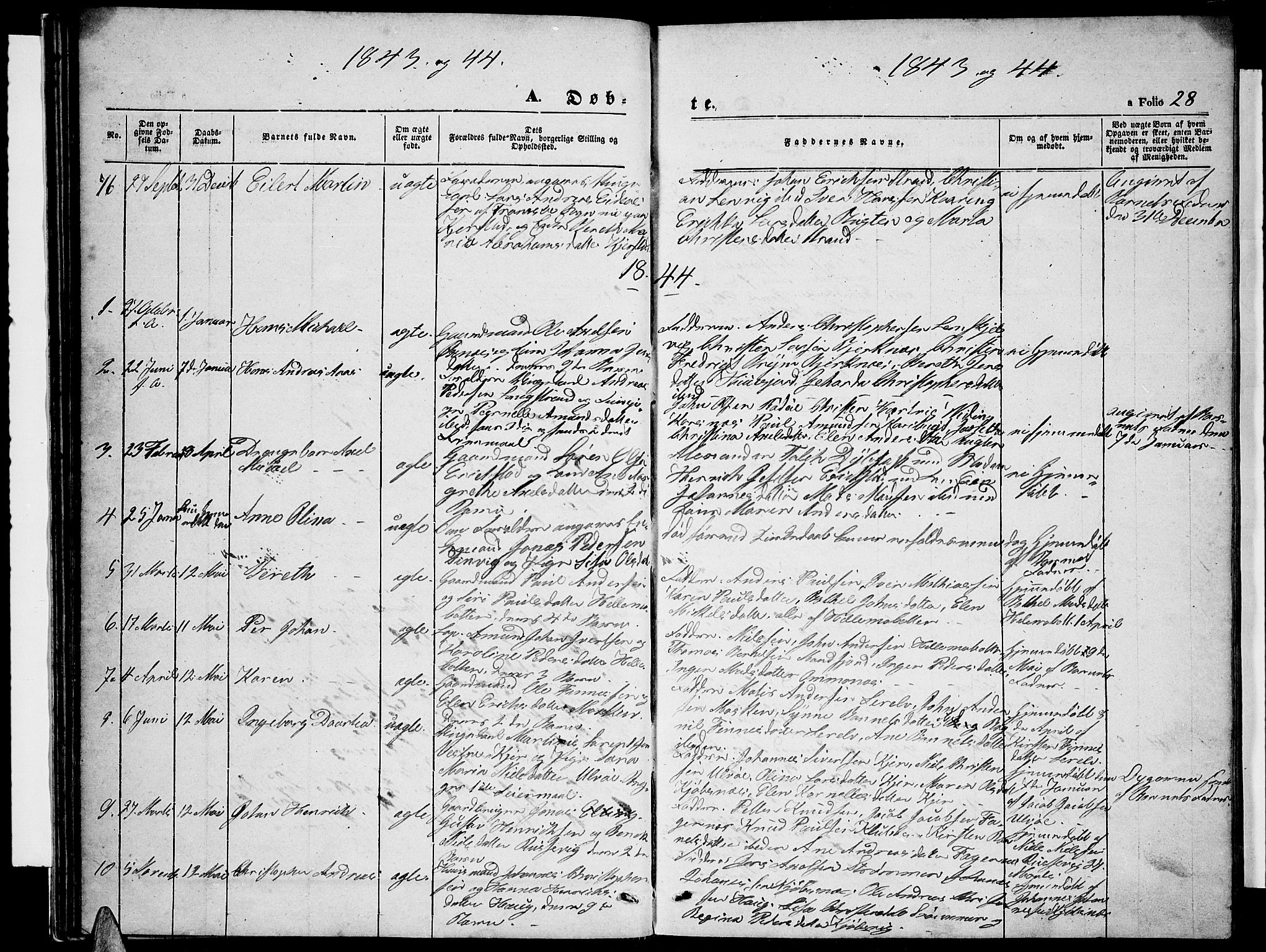 Ministerialprotokoller, klokkerbøker og fødselsregistre - Nordland, SAT/A-1459/872/L1045: Parish register (copy) no. 872C01, 1840-1851, p. 28
