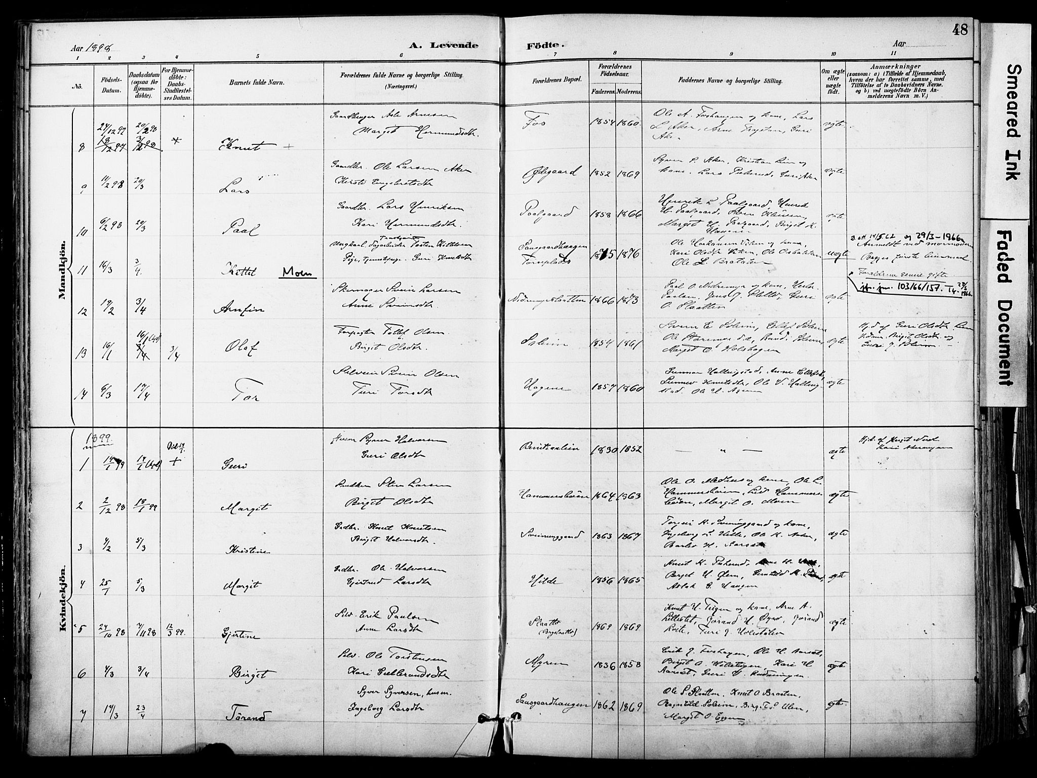 Hol kirkebøker, SAKO/A-227/F/Fa/L0003: Parish register (official) no. I 3, 1887-1918, p. 48