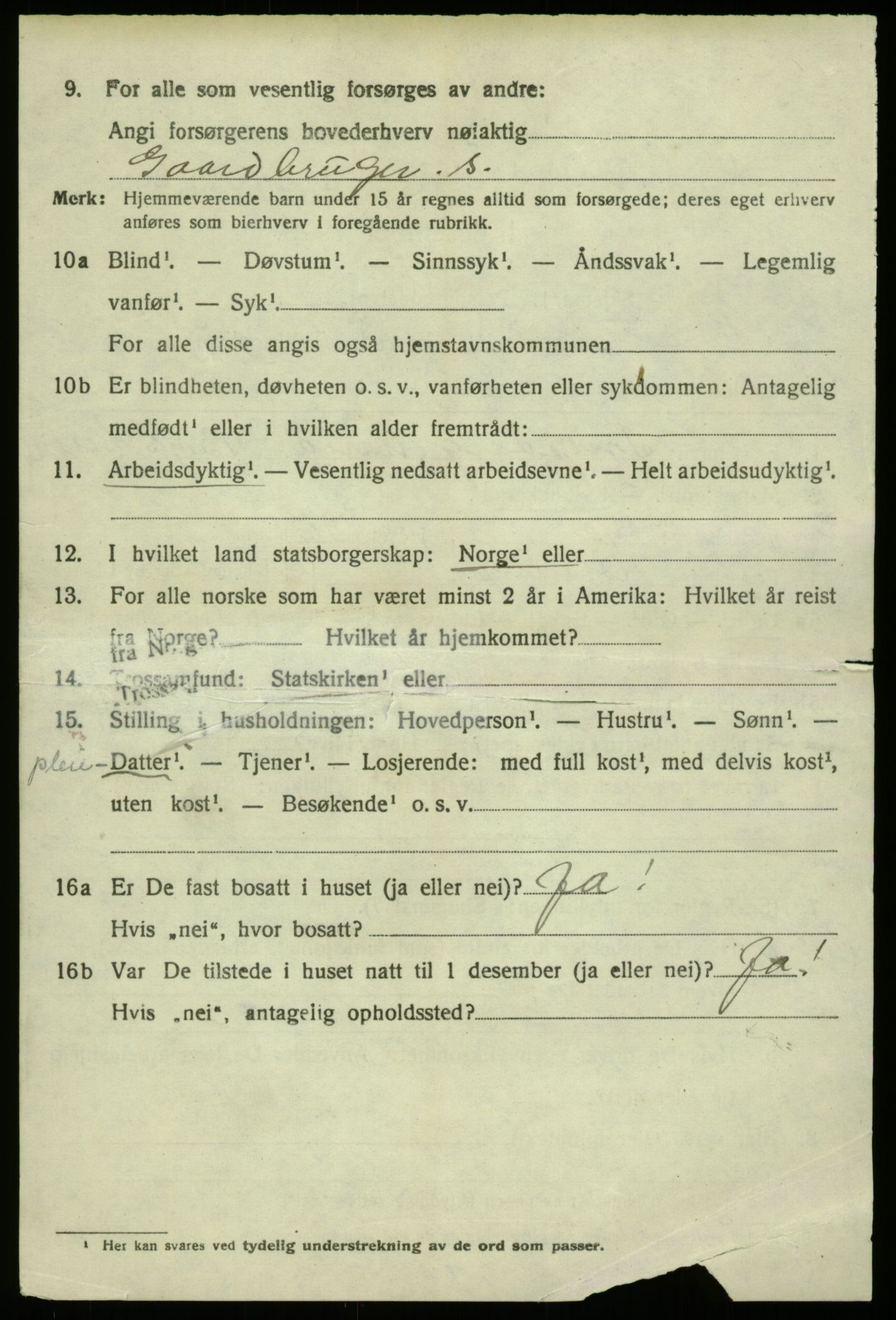 SAB, 1920 census for Hosanger, 1920, p. 3348