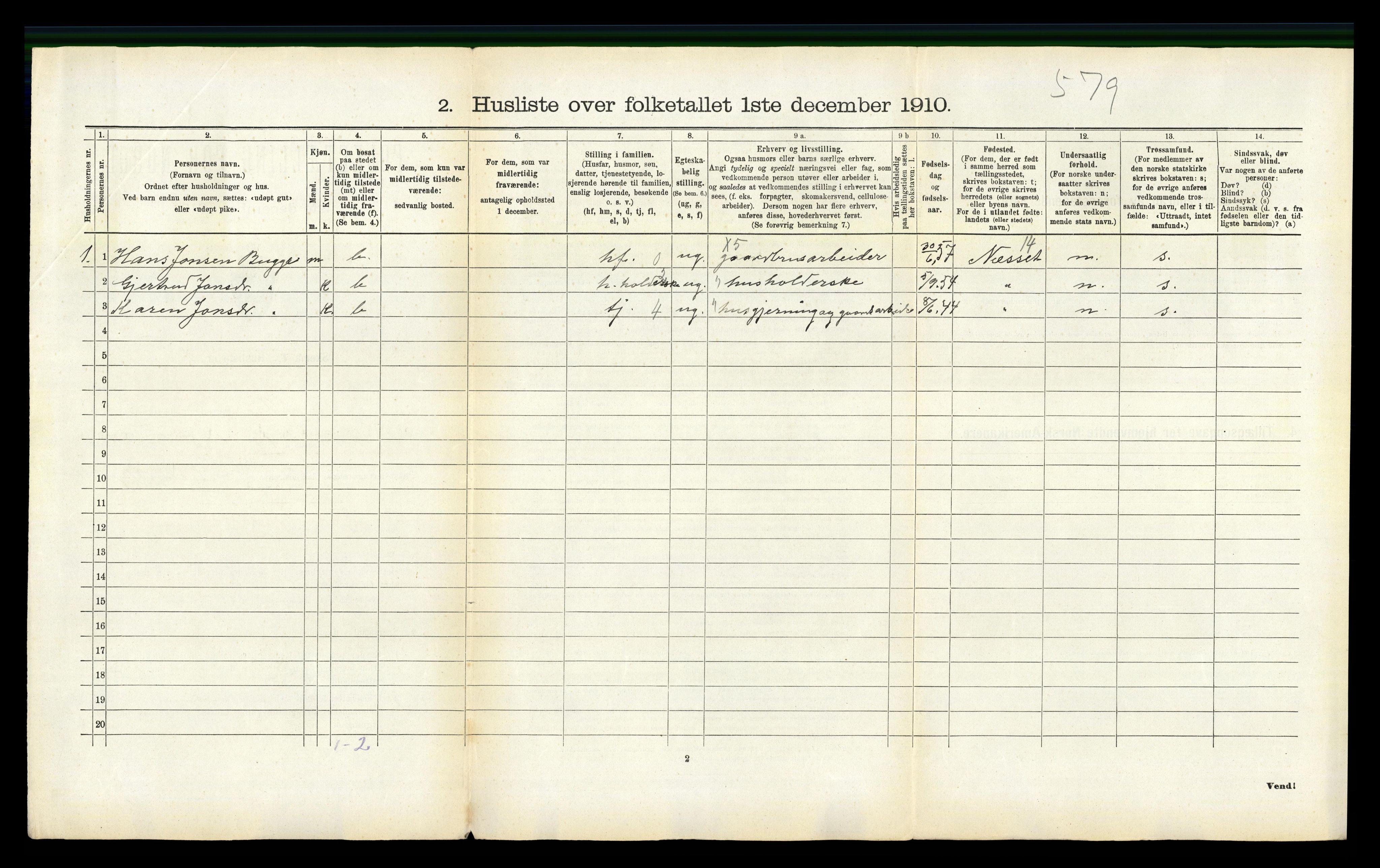 RA, 1910 census for Øre, 1910, p. 290