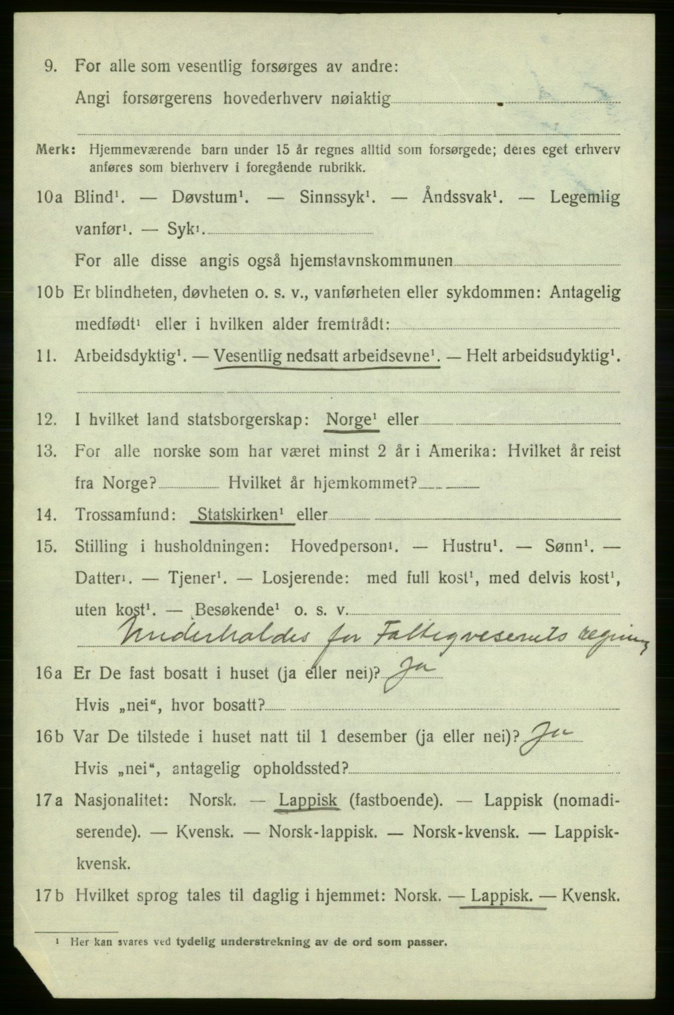 SATØ, 1920 census for , 1920, p. 2903