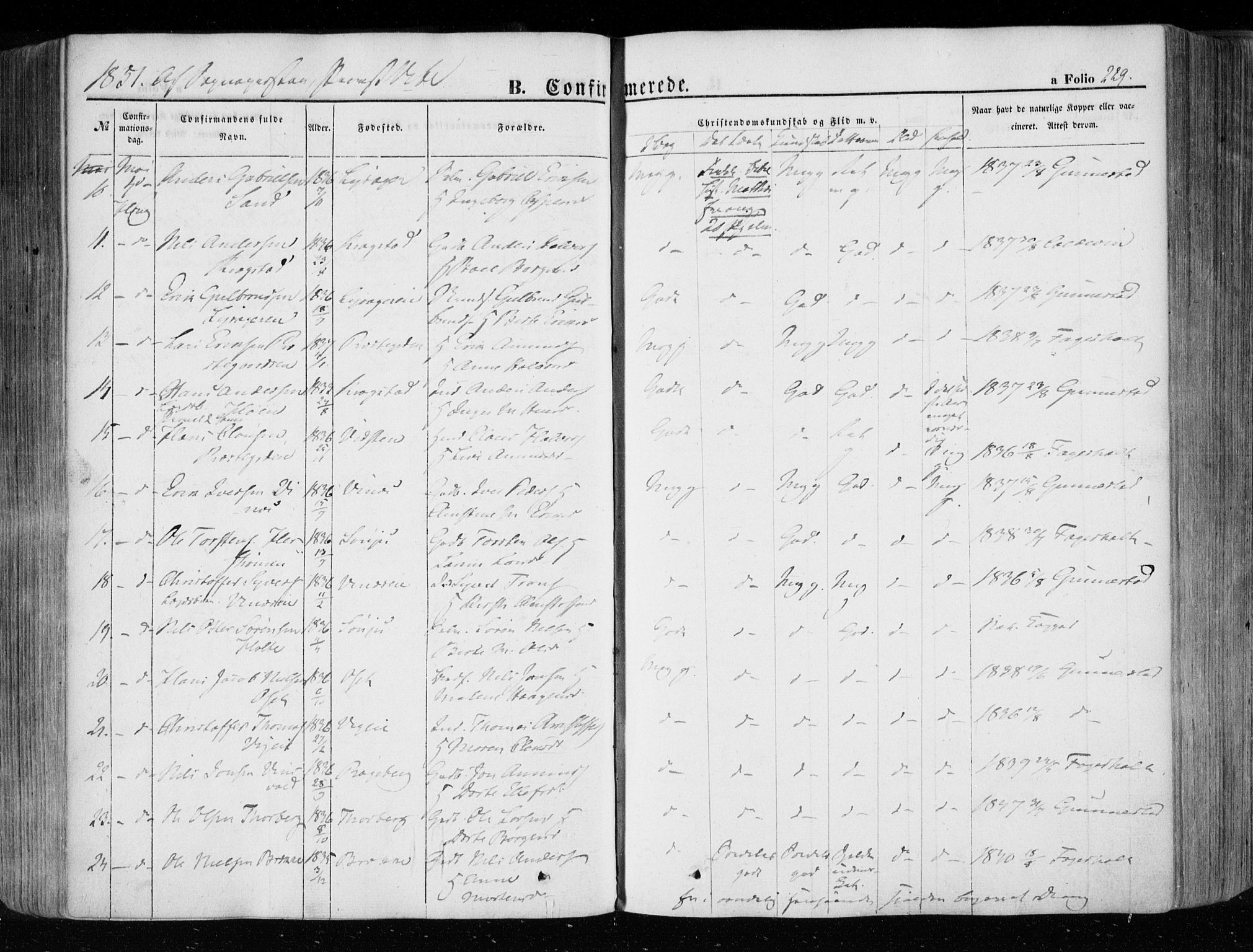 Eiker kirkebøker, AV/SAKO-A-4/F/Fa/L0014: Parish register (official) no. I 14, 1846-1854, p. 229