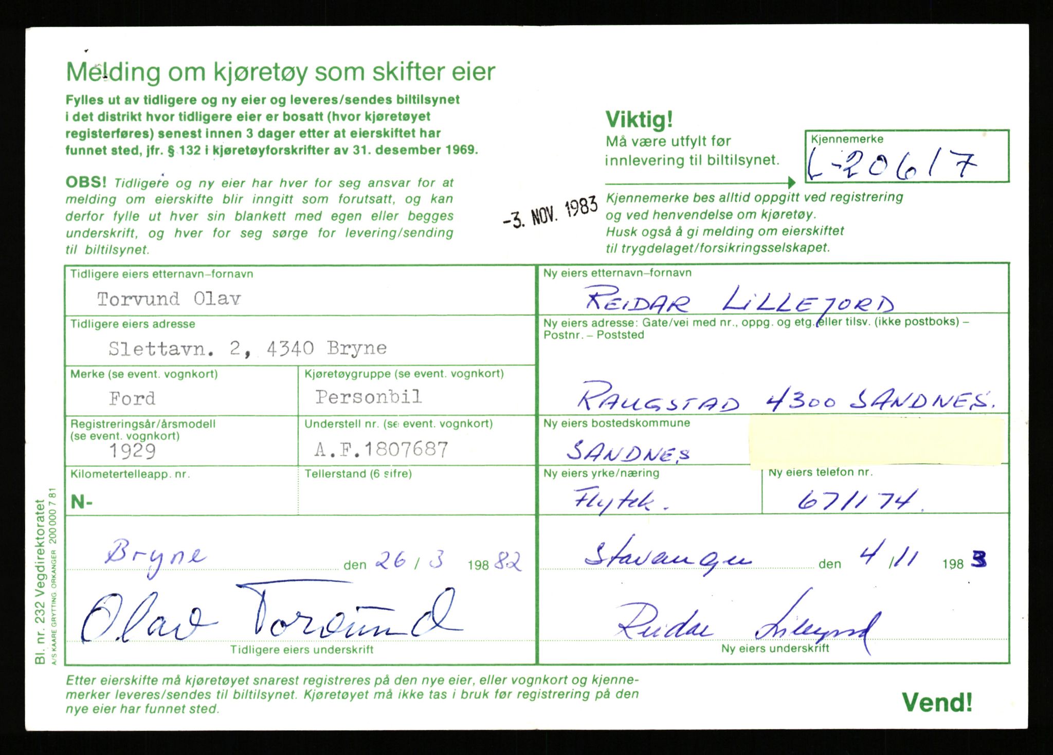 Stavanger trafikkstasjon, AV/SAST-A-101942/0/F/L0037: L-20500 - L-21499, 1930-1971, p. 421